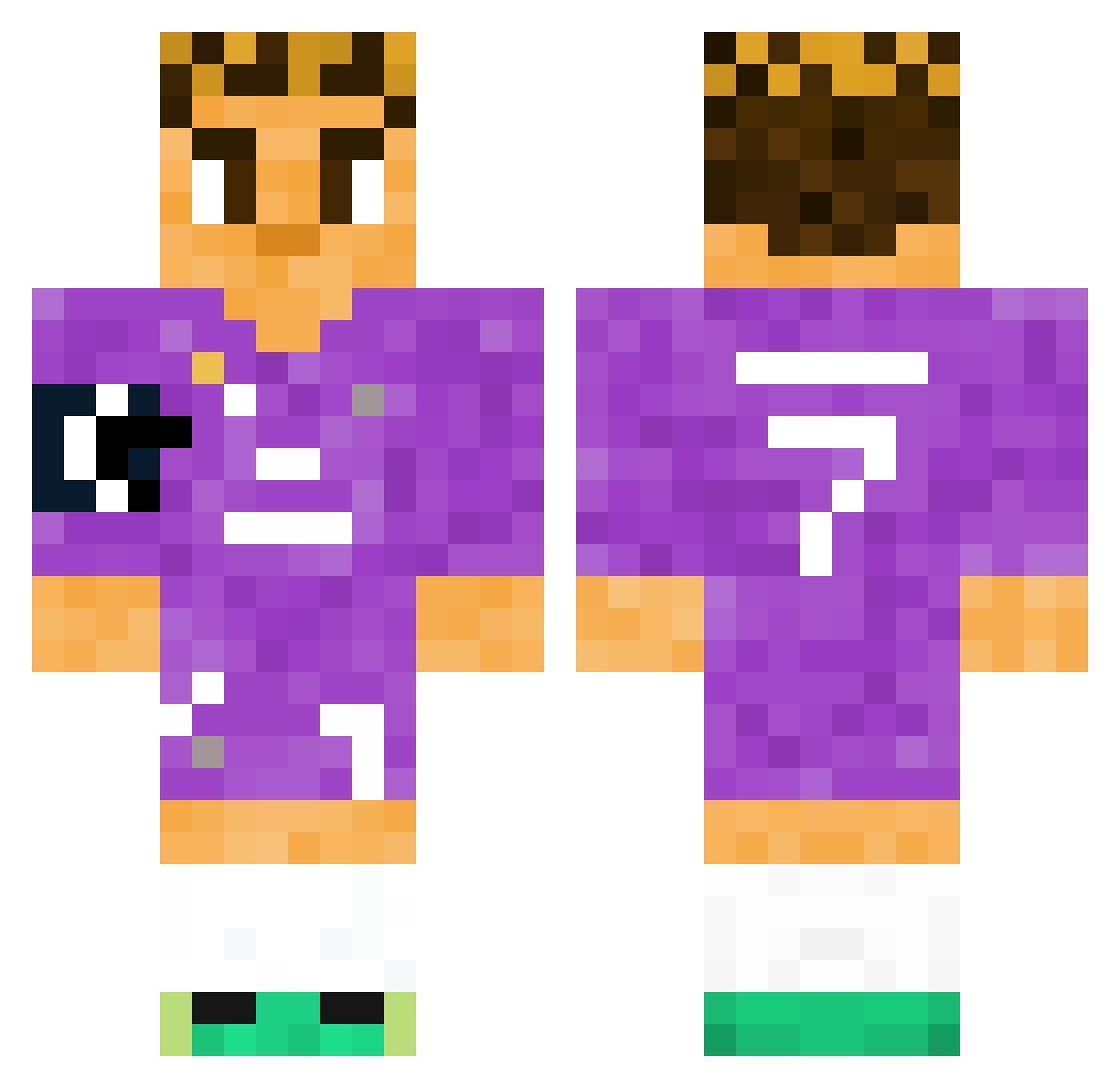 Cristiano_MOna Minecraft skin, front and back view