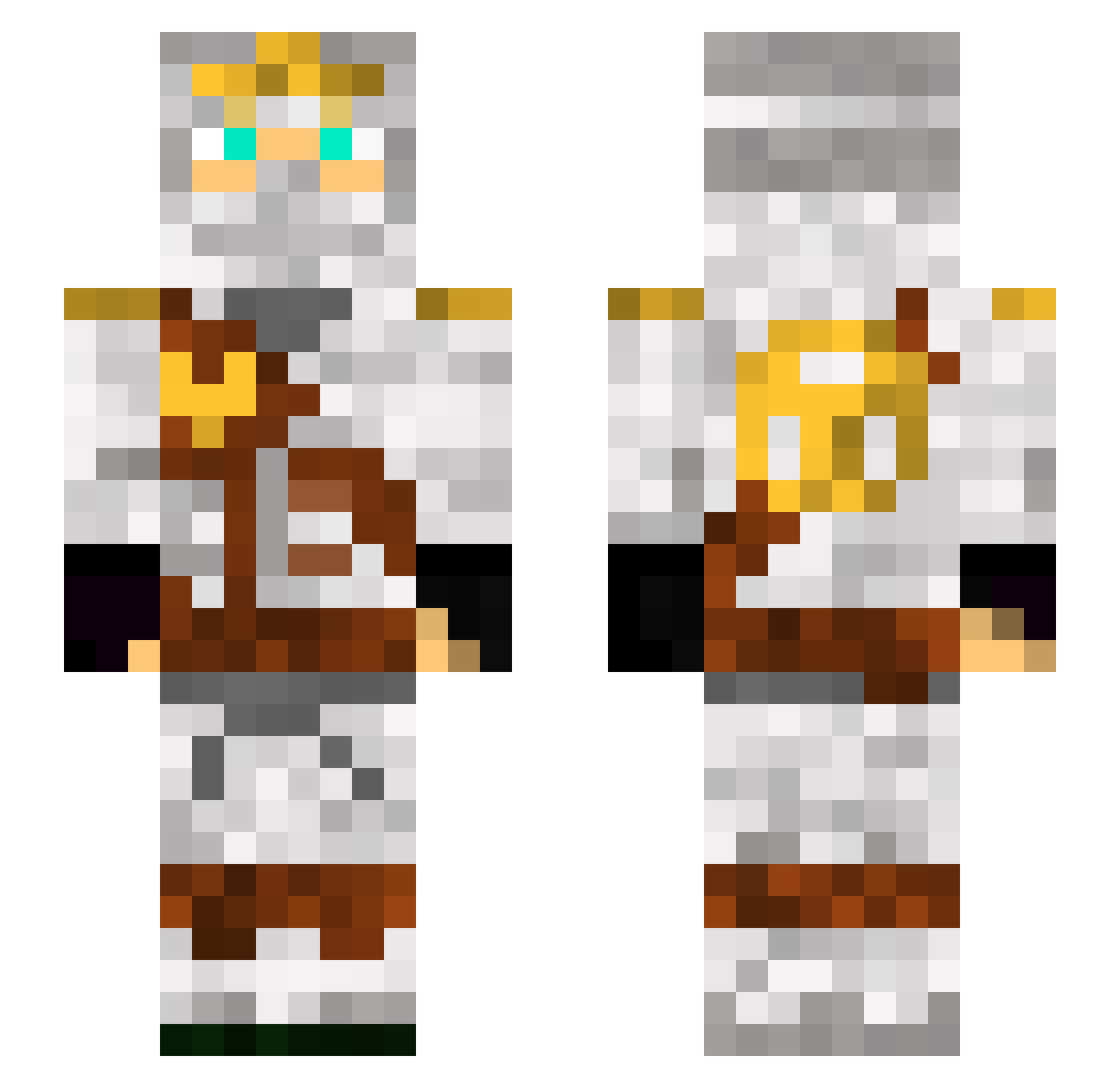 Zane1202 Minecraft skin, front and back view