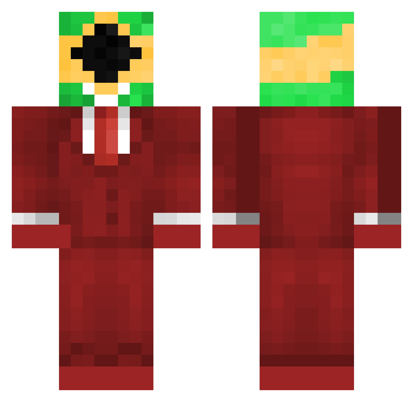 Invincisible Minecraft skin, front and back view