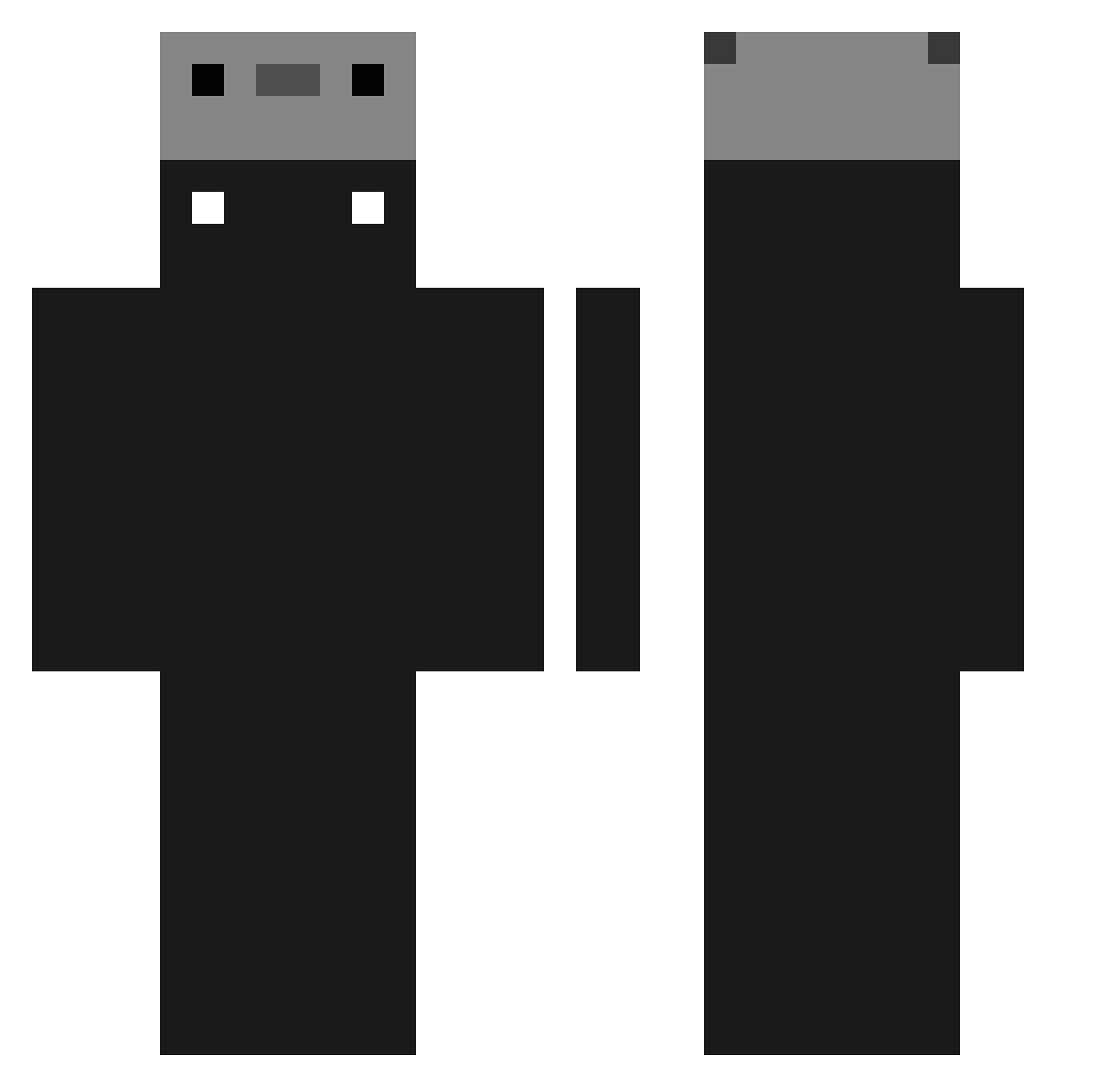 zDroidzin Minecraft skin, front and back view