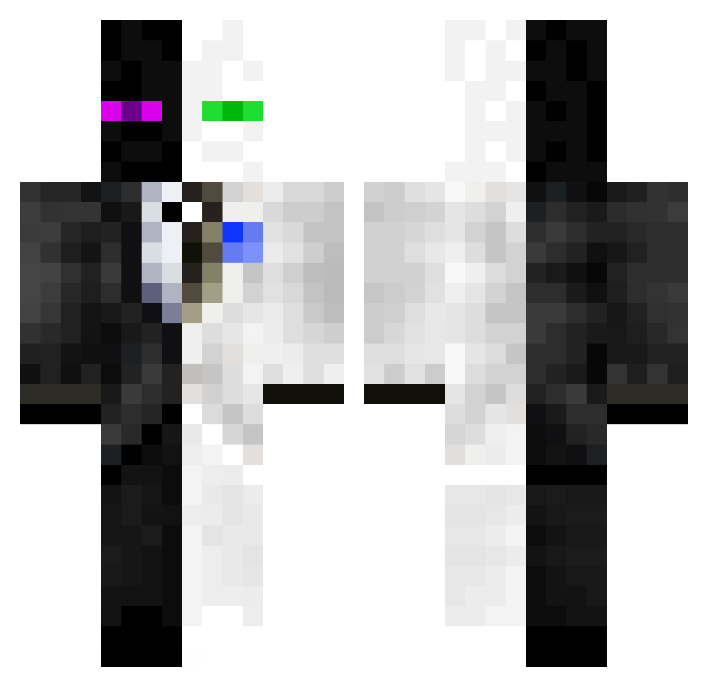 enderman22593 Minecraft skin, front and back view