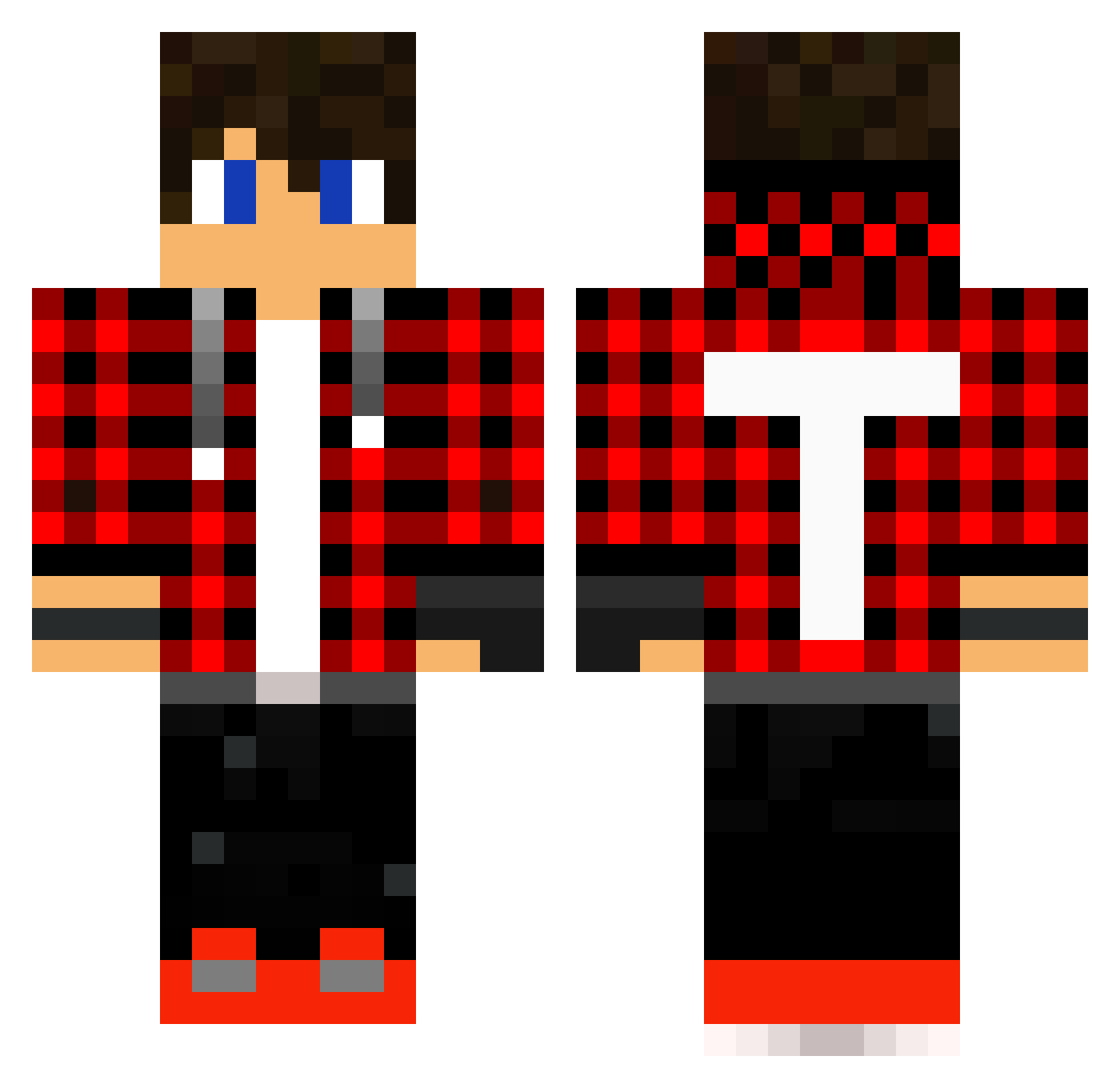 TomBookwood12345 Minecraft skin, front and back view