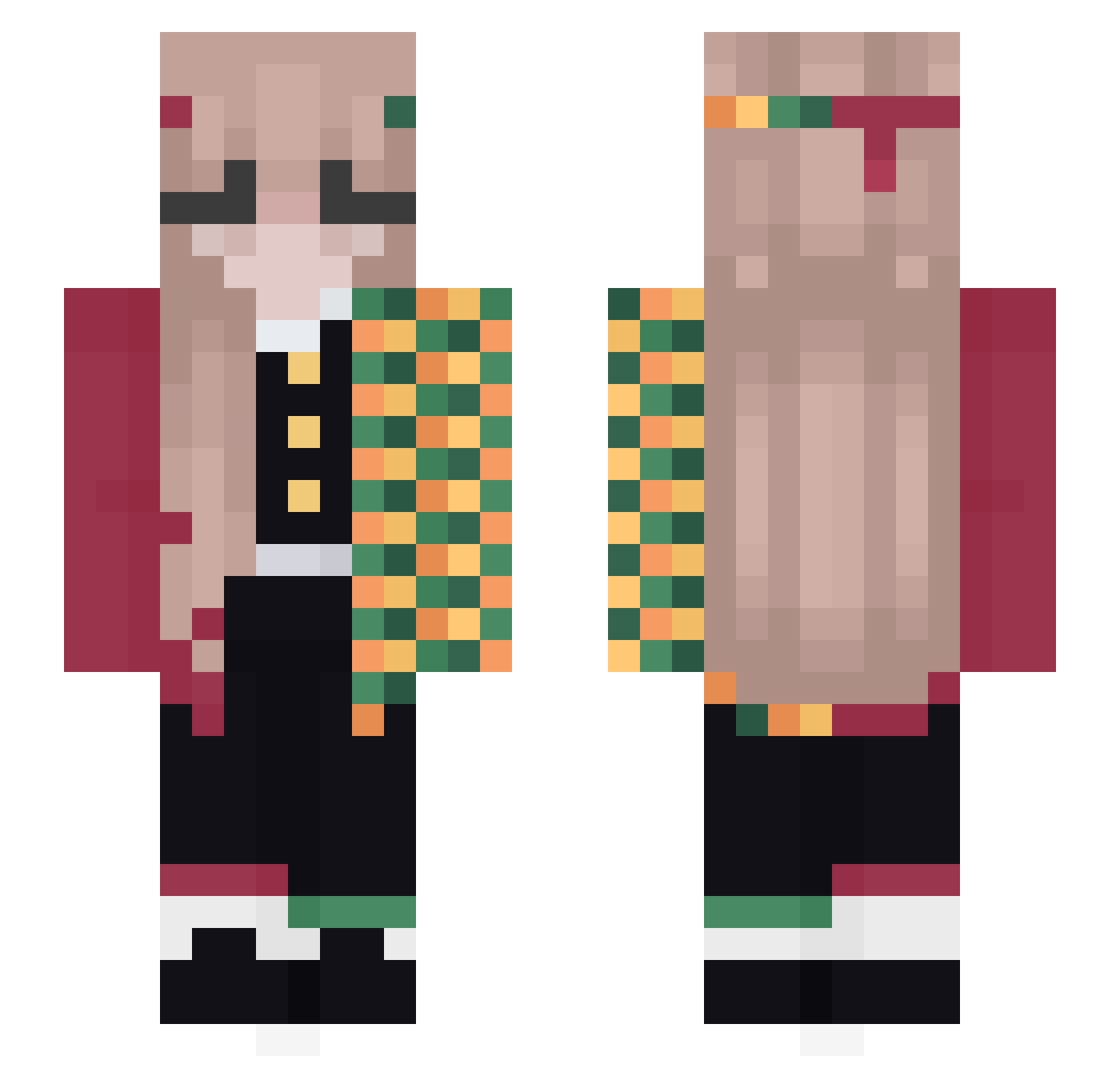 titwoe Minecraft skin, front and back view