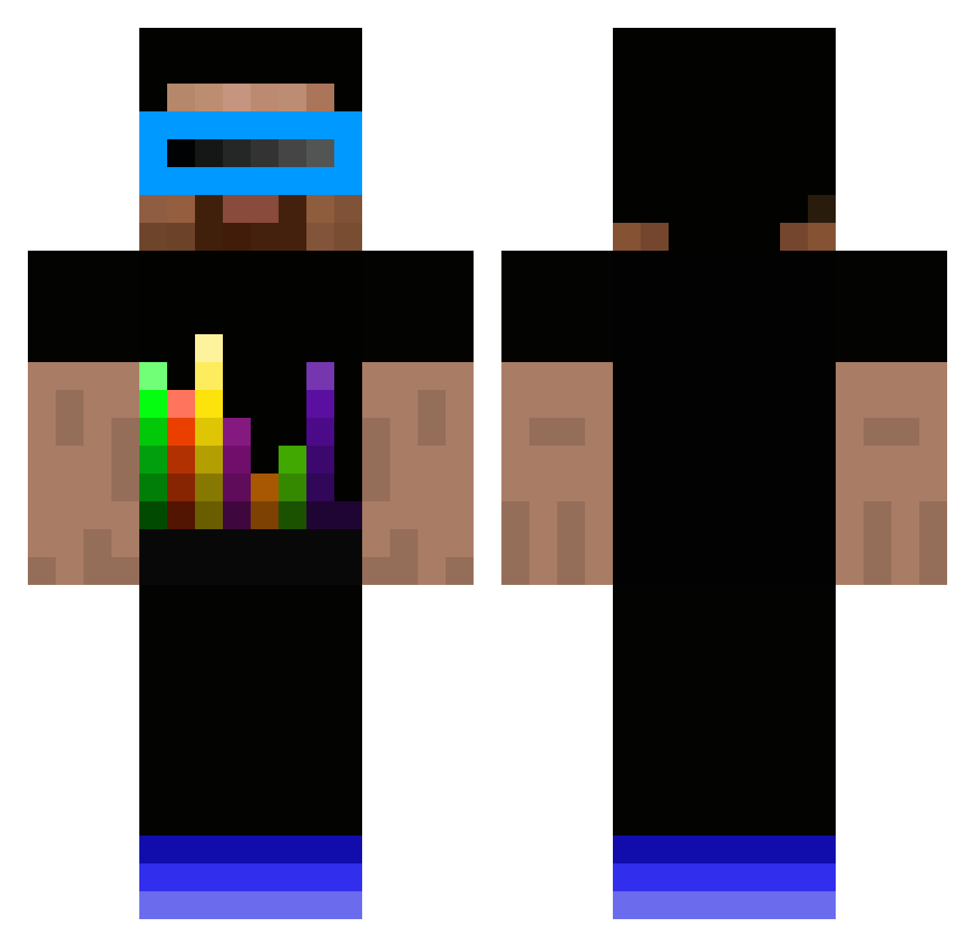 VectorsPyjamas Minecraft skin, front and back view