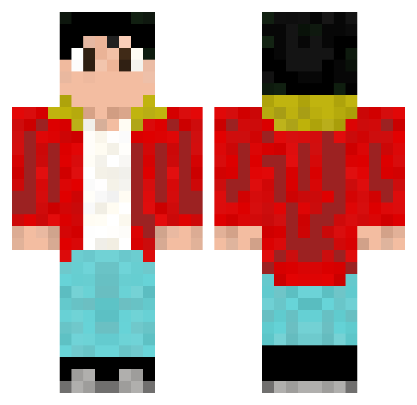 Secco Minecraft skin, front and back view