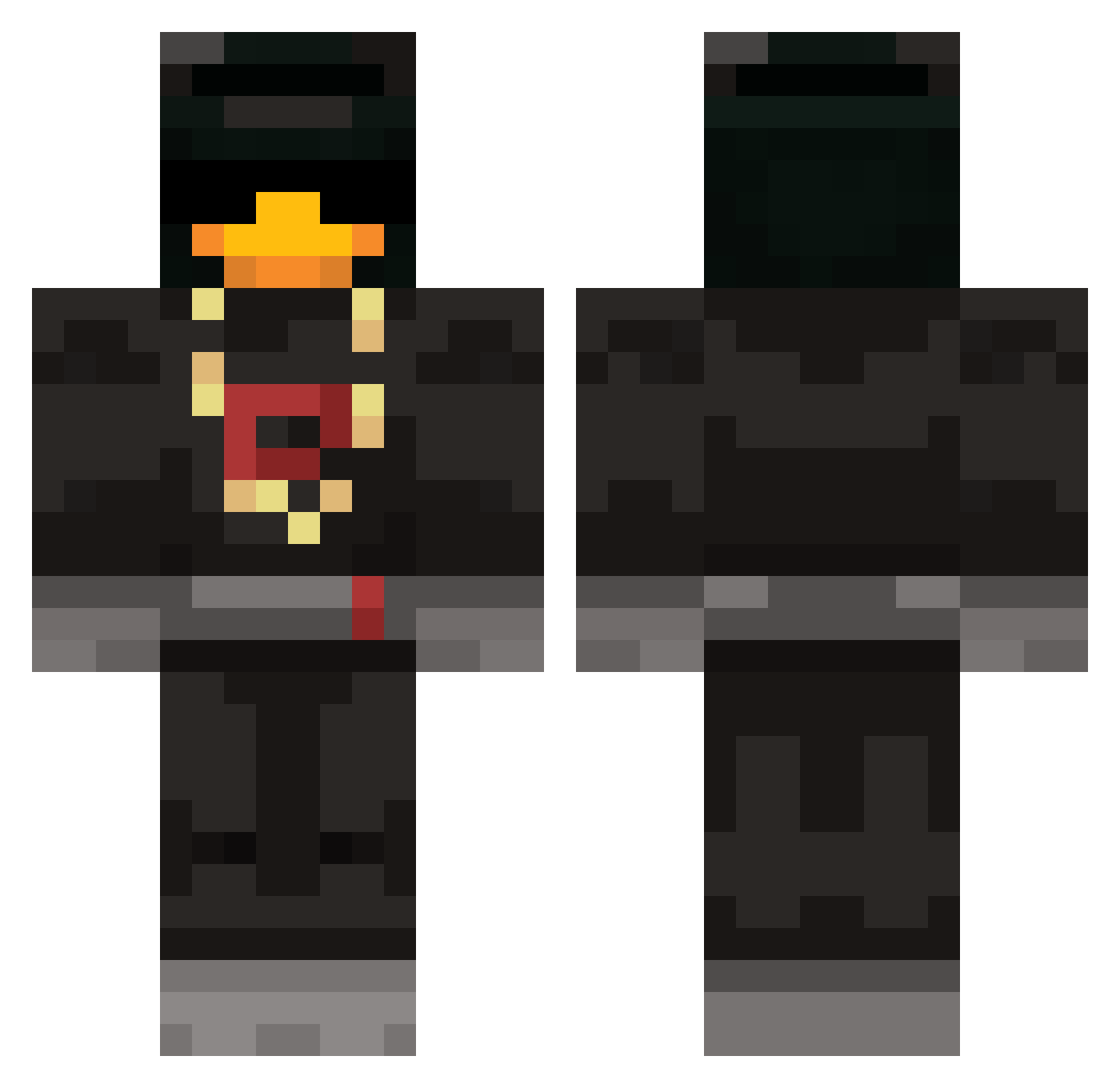Leone576 Minecraft skin, front and back view