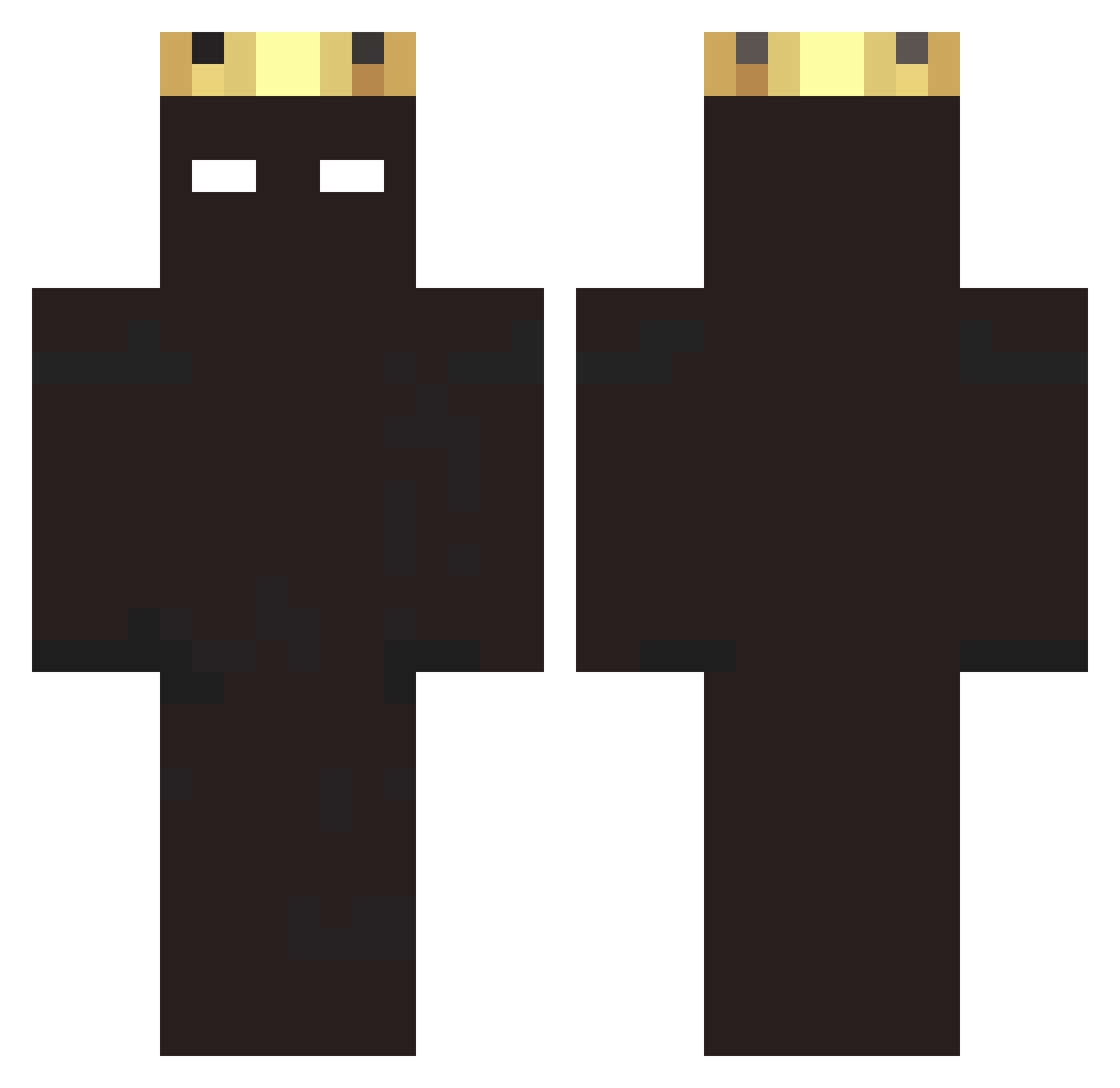 Praying Minecraft skin, front and back view