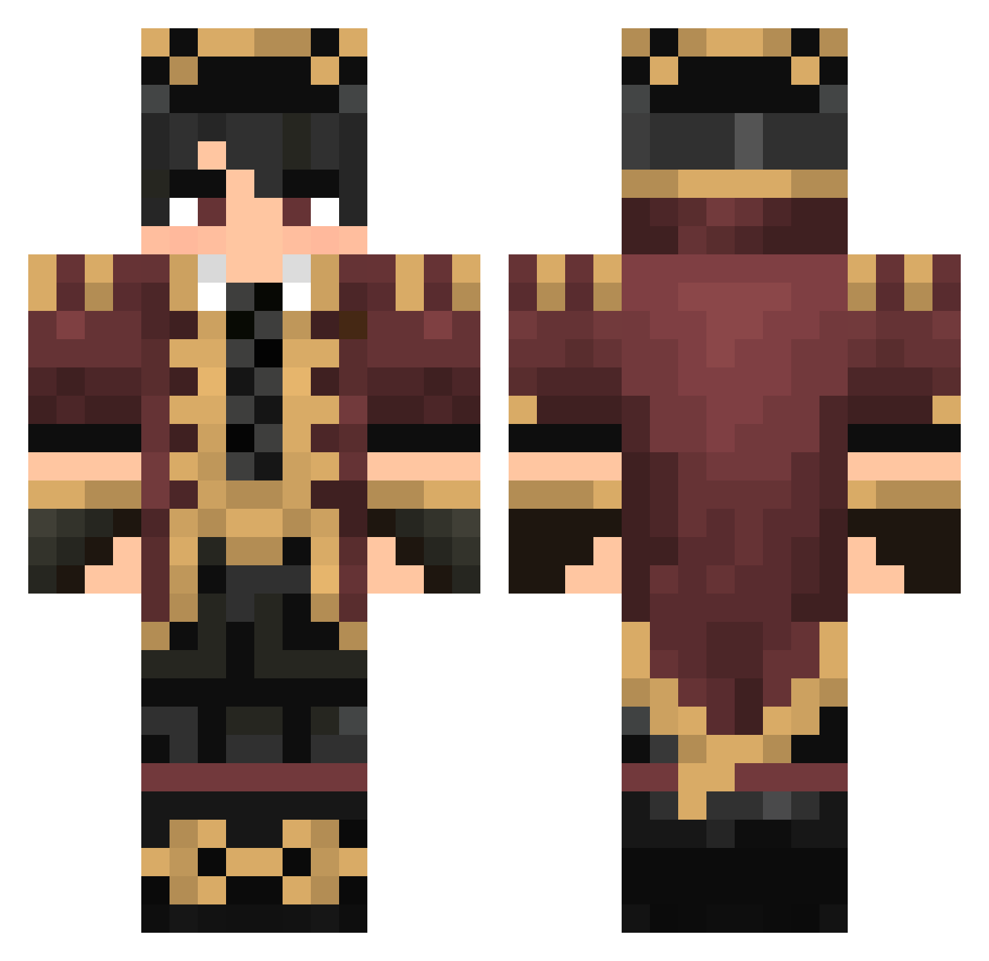 NewLukax Minecraft skin, front and back view