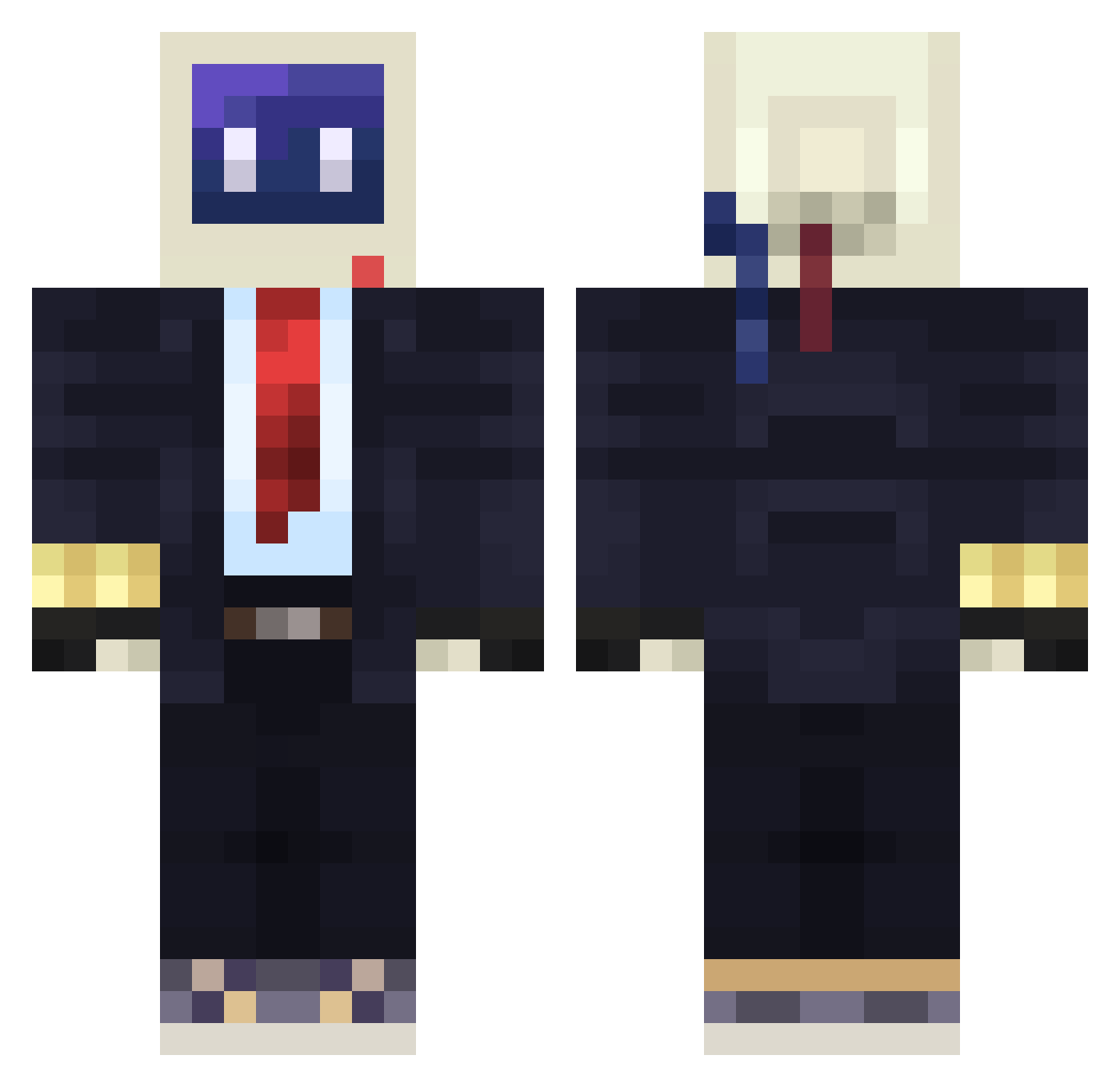 TDAmeritrade Minecraft skin, front and back view