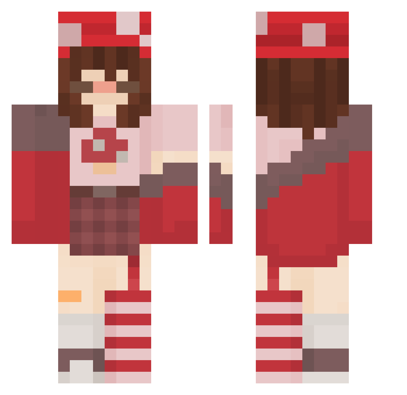 Pokeruto Minecraft skin, front and back view