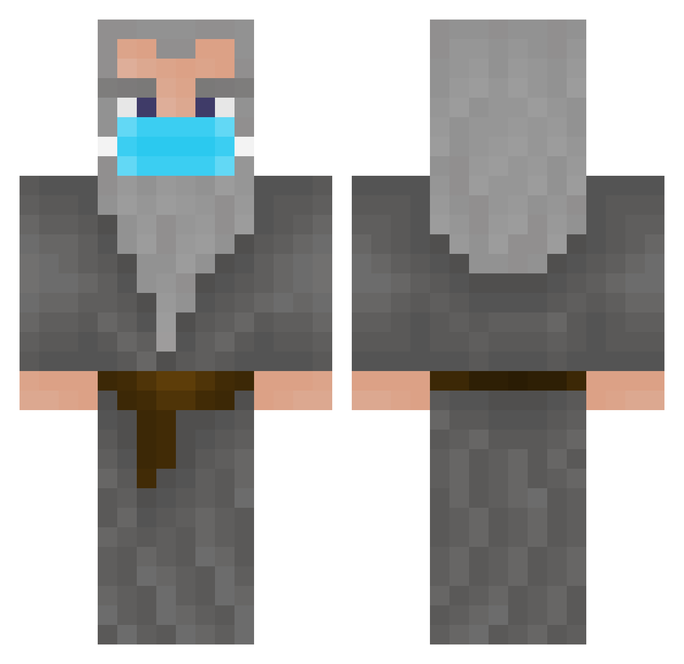 sauliocoolio Minecraft skin, front and back view