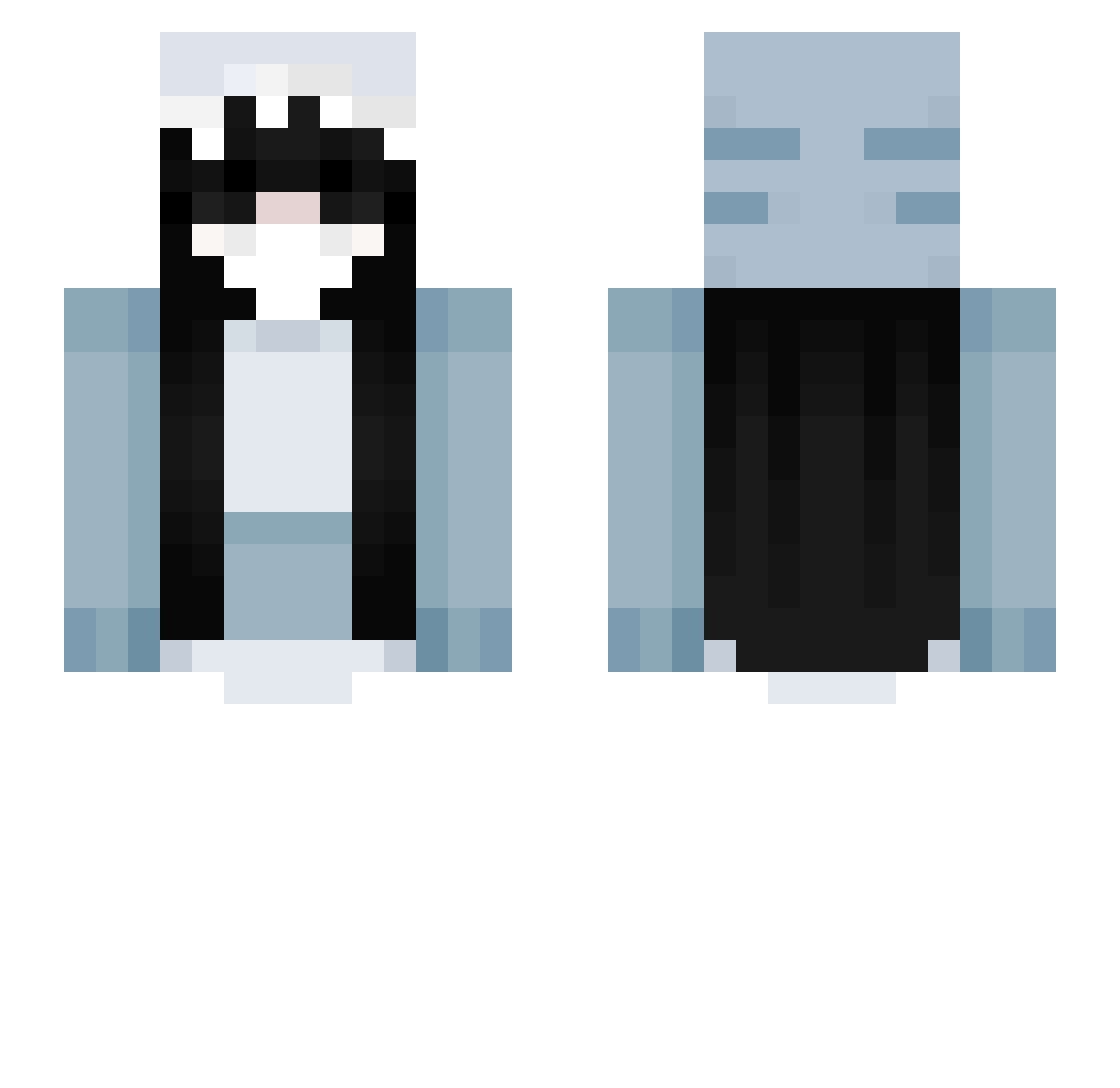 kittoii Minecraft skin, front and back view