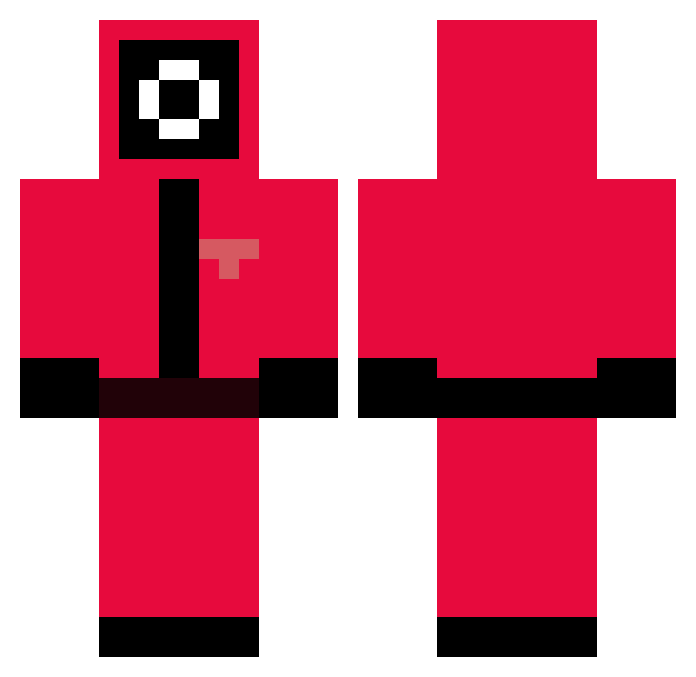 SquldGameGuard Minecraft skin, front and back view