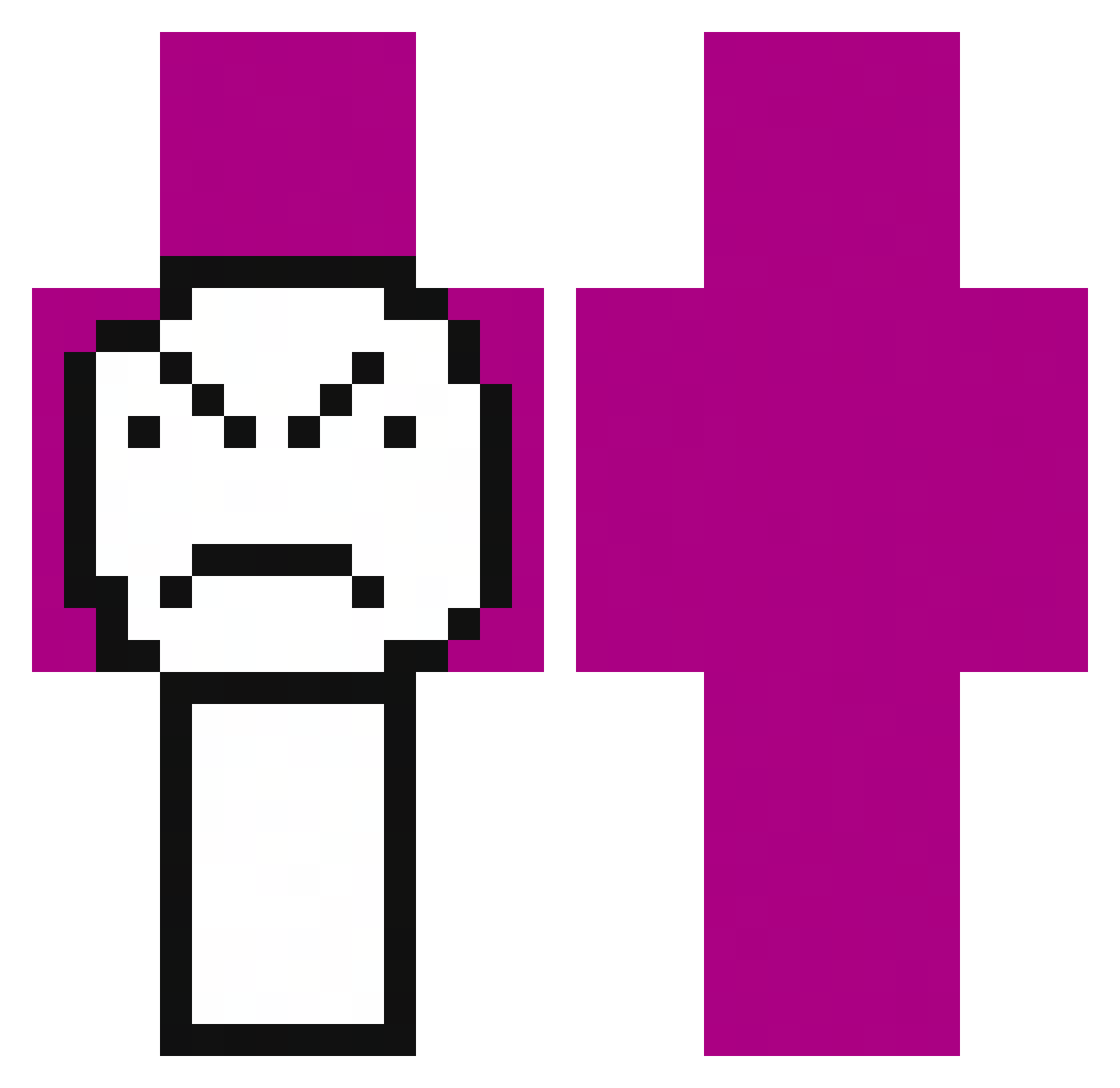 Neon_LokO Minecraft skin, front and back view