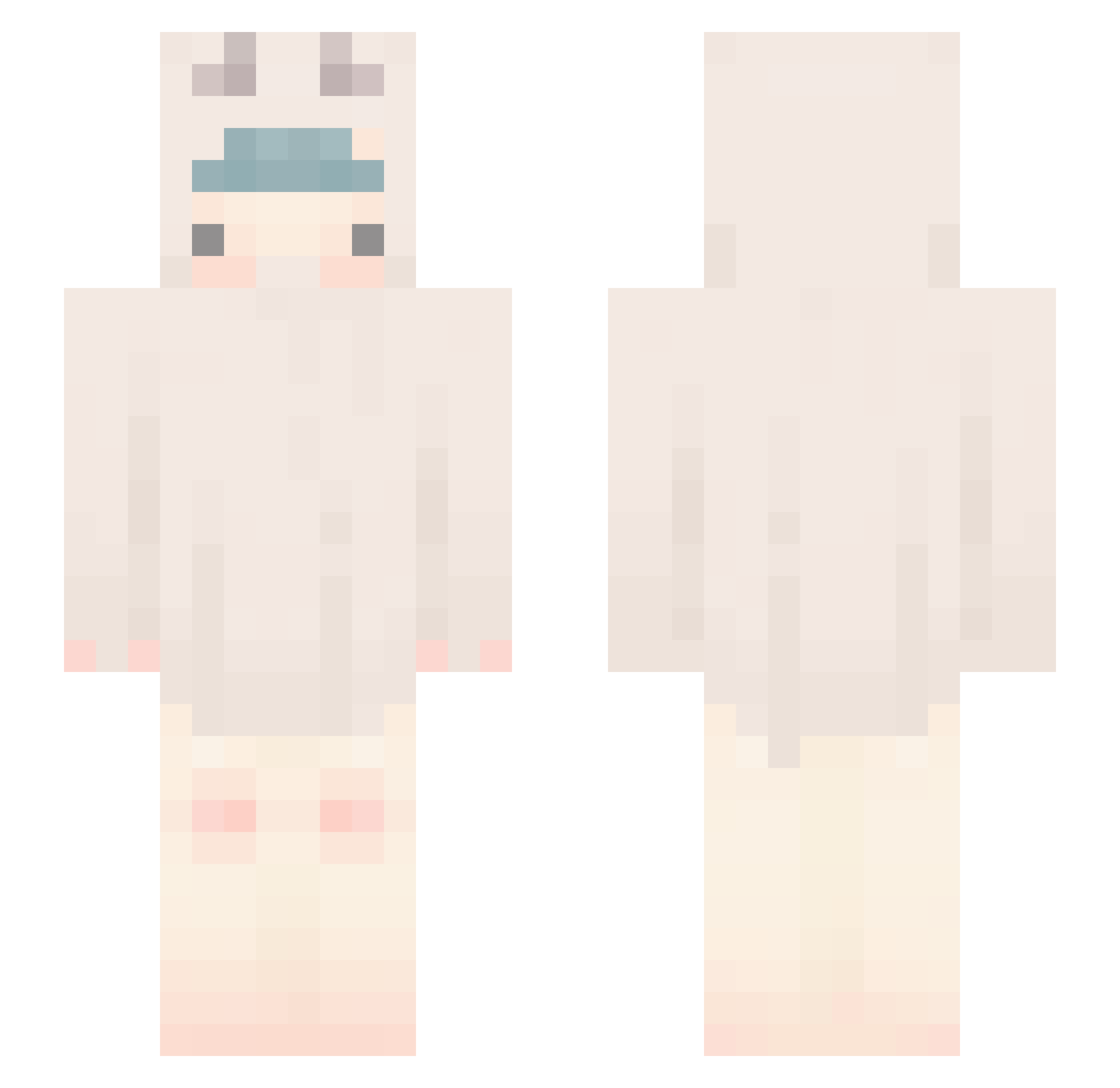 sadsamu Minecraft skin, front and back view