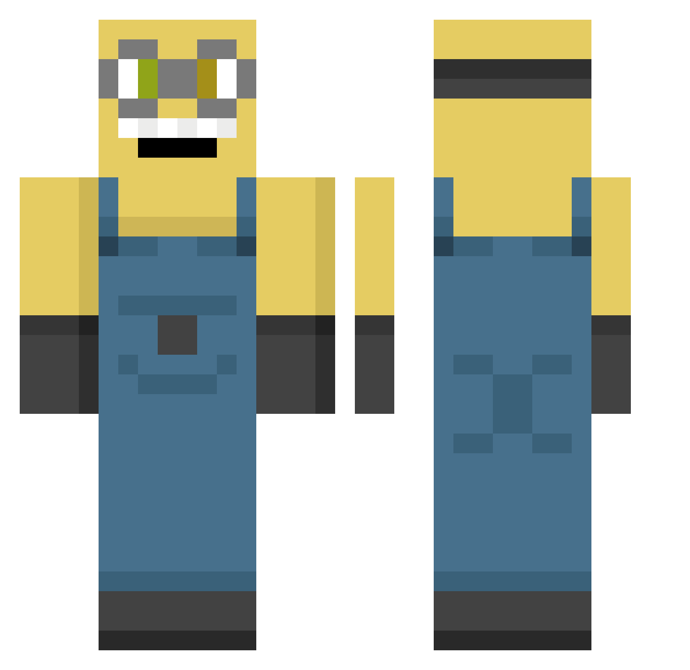 Sylixzz Minecraft skin, front and back view