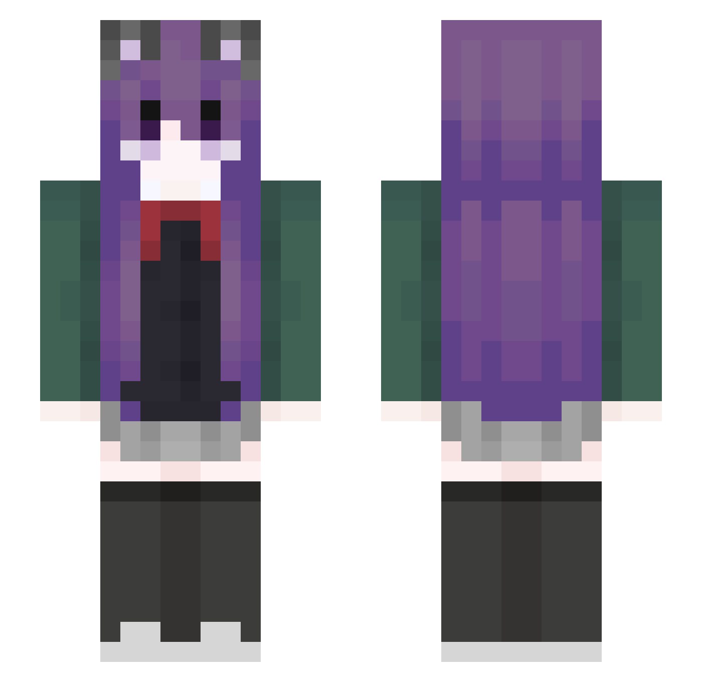 lavenderin Minecraft skin, front and back view