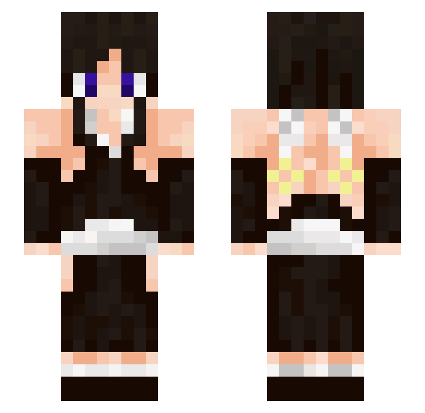 Turtlewii Minecraft skin, front and back view