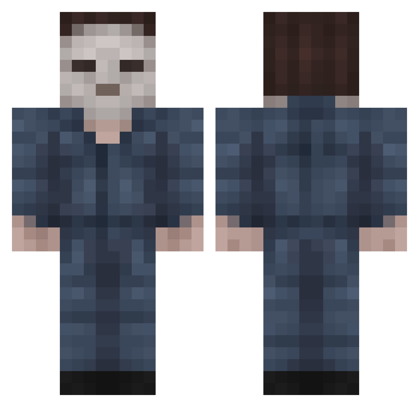 Dabaloo Minecraft skin, front and back view