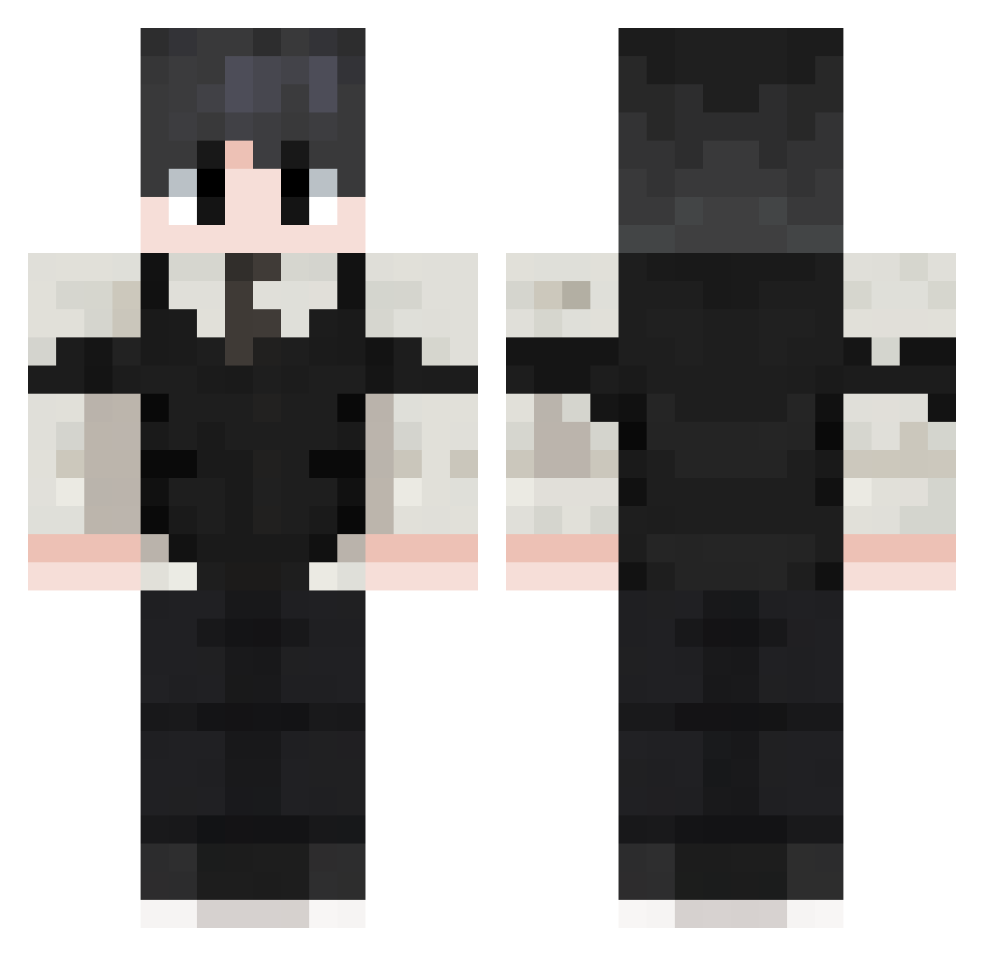 rkrGM Minecraft skin, front and back view