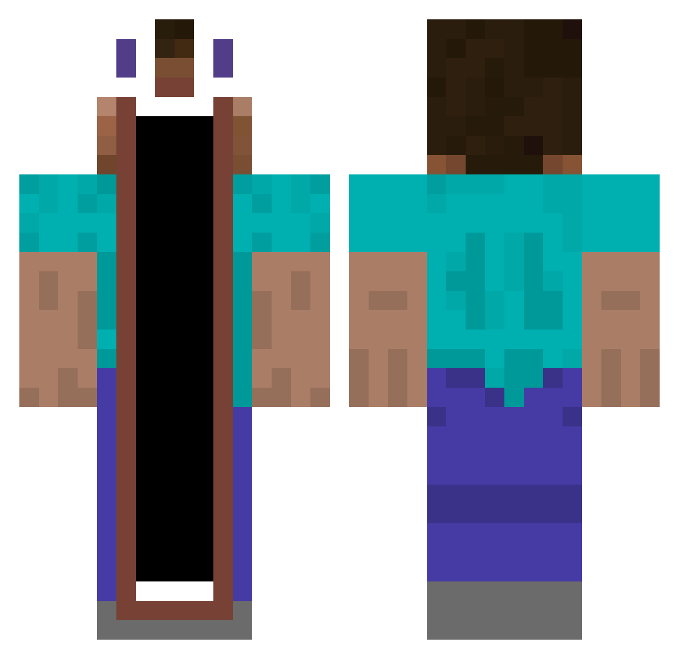 zPleum Minecraft skin, front and back view