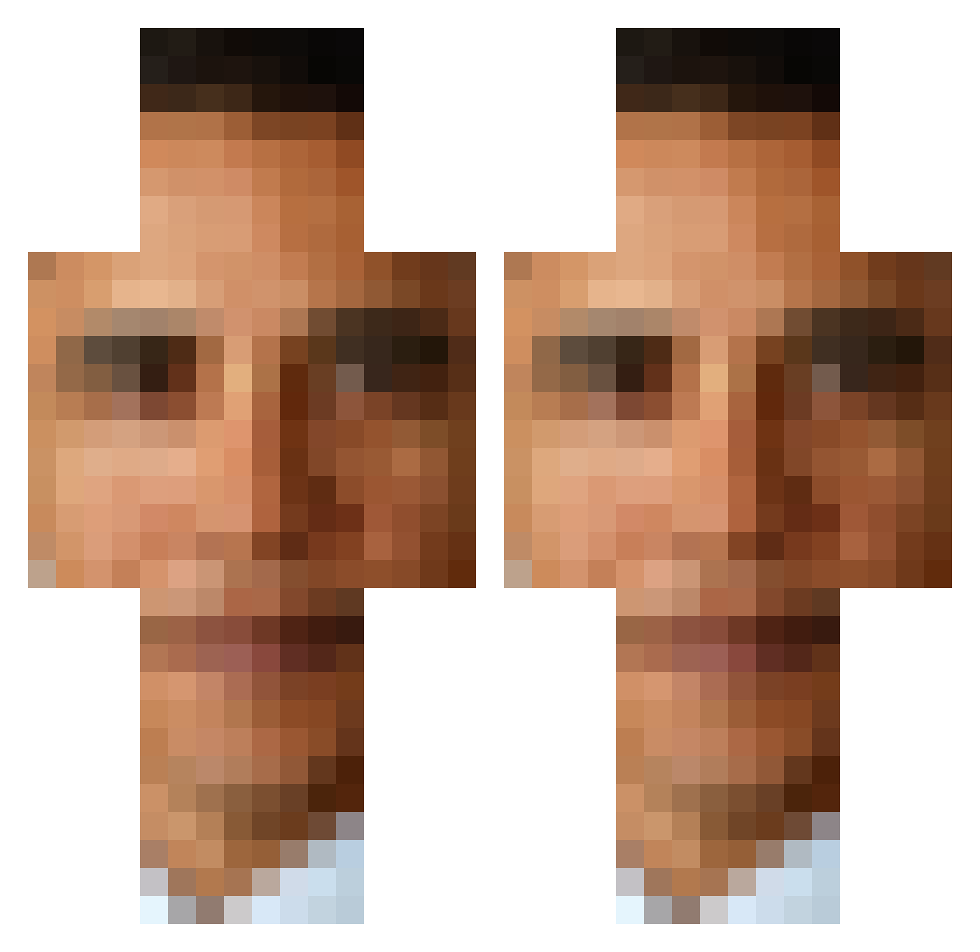 BastiKurz69 Minecraft skin, front and back view