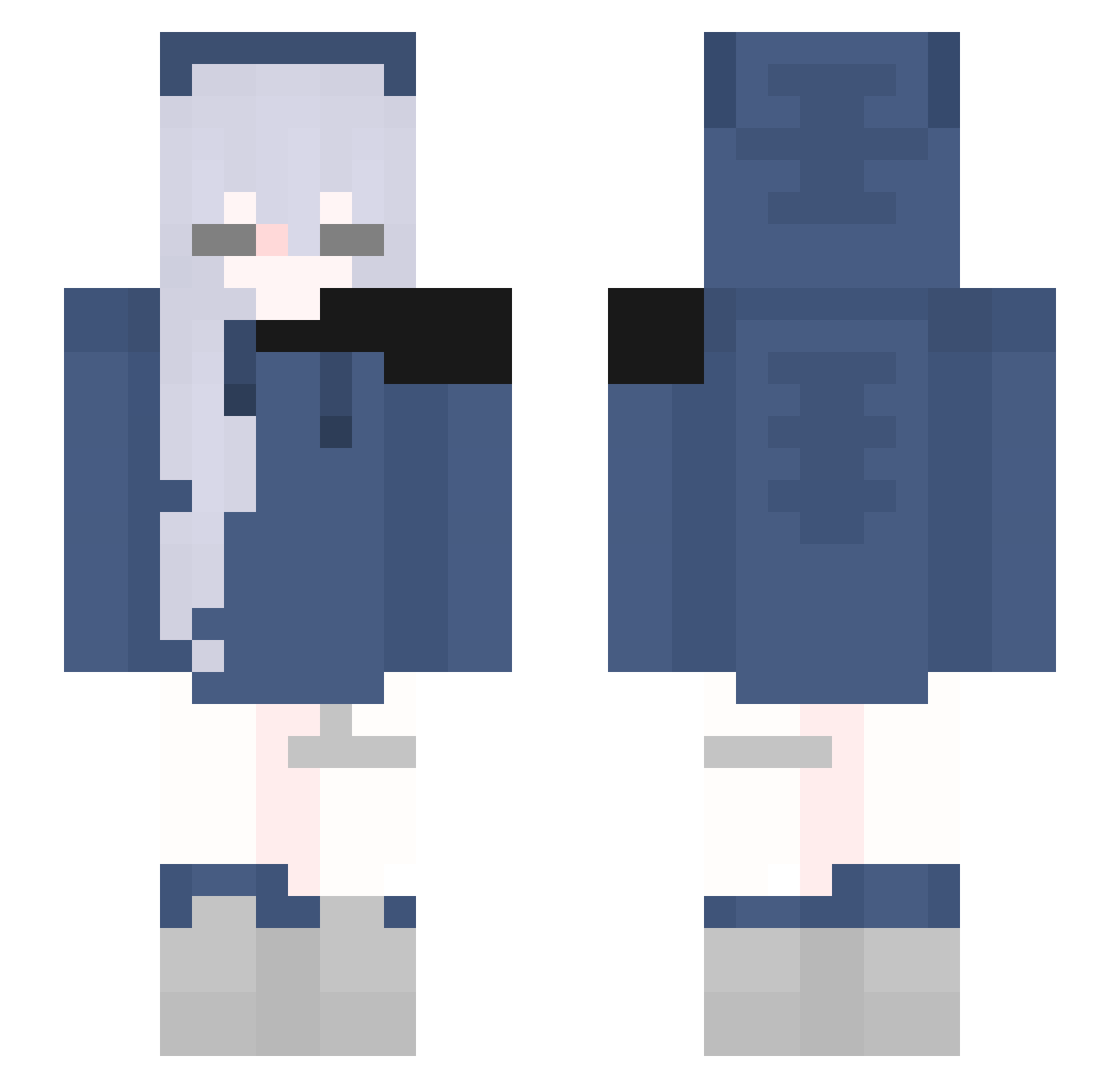 TsRuka Minecraft skin, front and back view