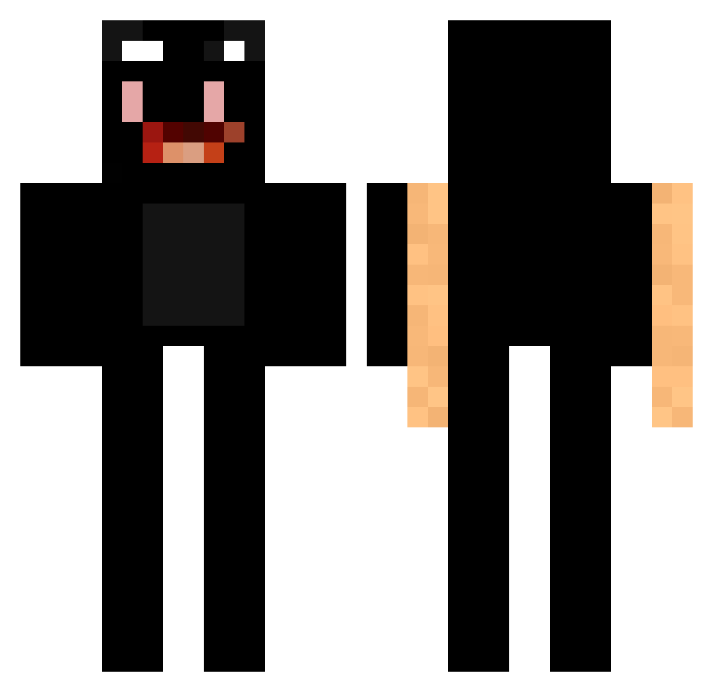 Petro3x Minecraft skin, front and back view