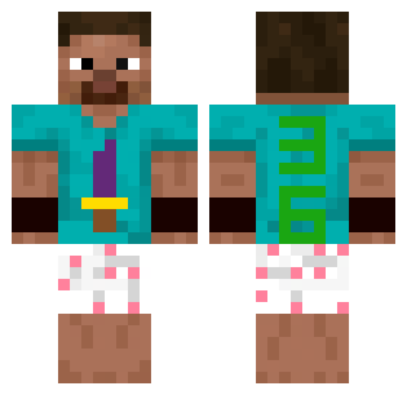 THNEMC Minecraft skin, front and back view