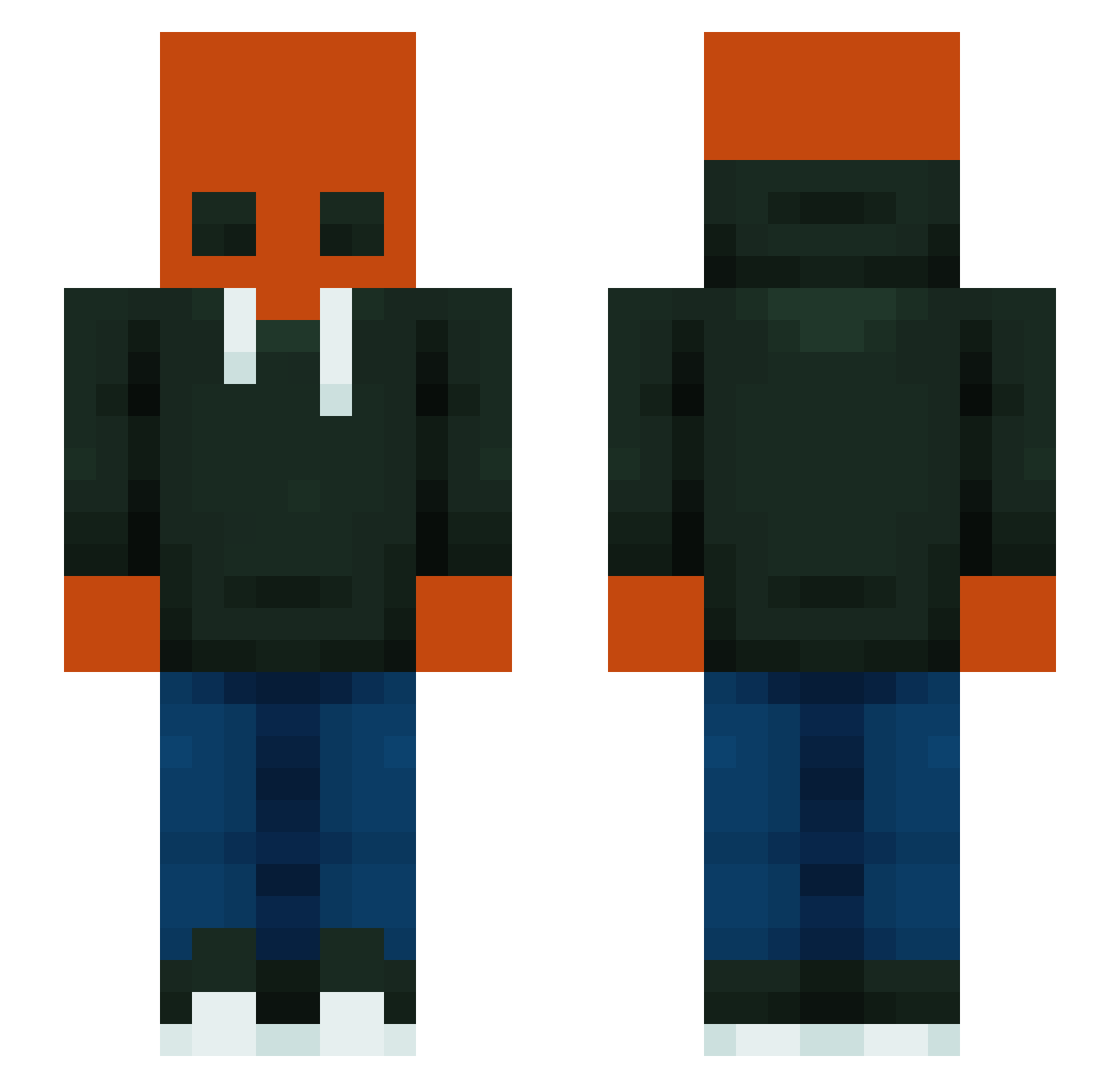 TheRealZorven Minecraft skin, front and back view