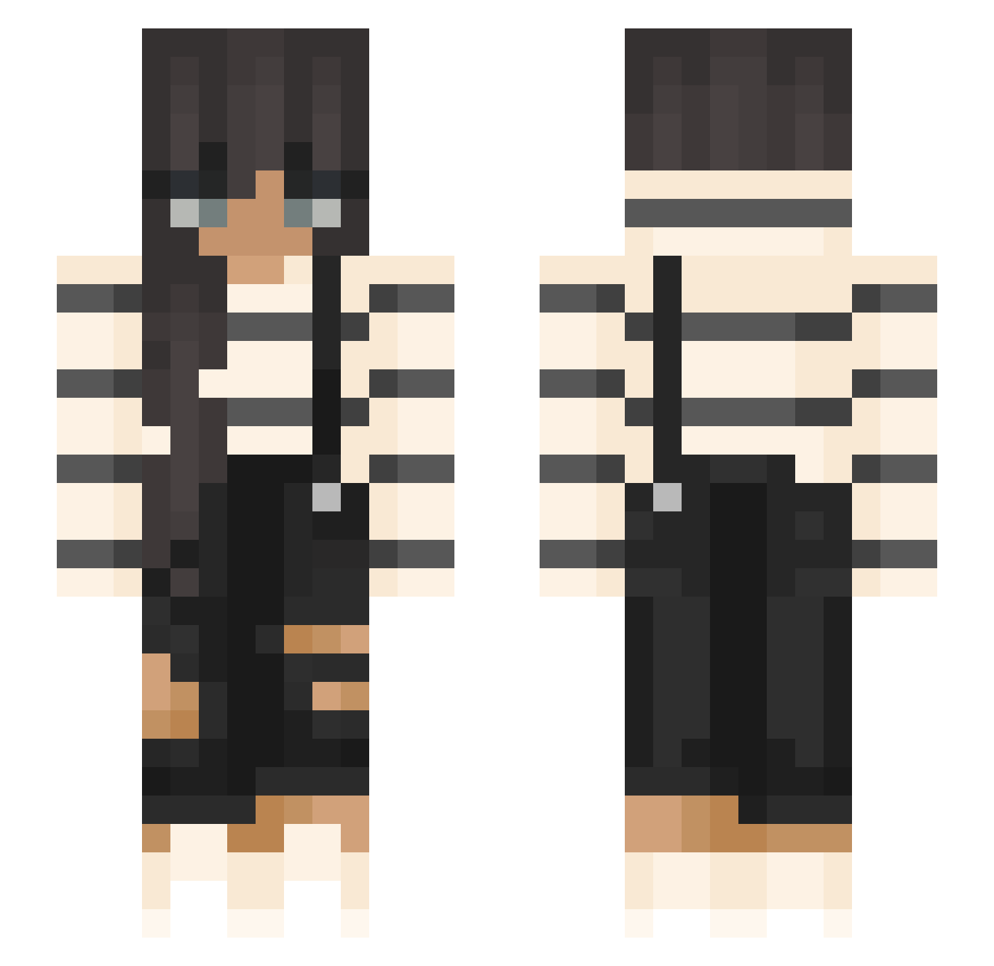 x_wera_x Minecraft skin, front and back view