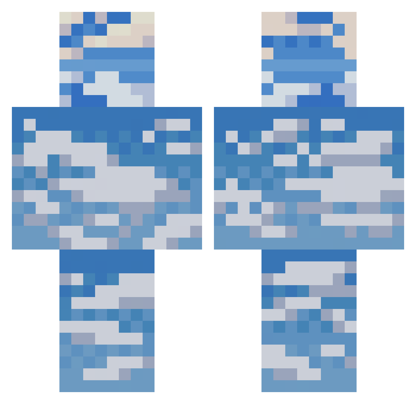 Mv41 Minecraft skin, front and back view