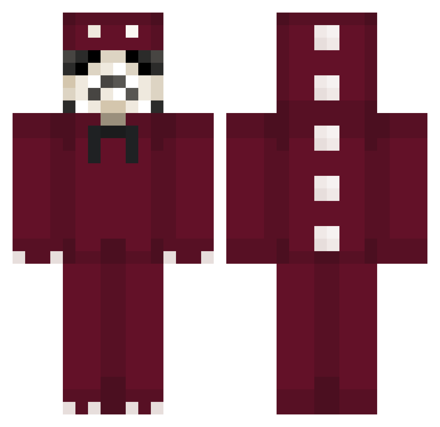 Timtou Minecraft skin, front and back view