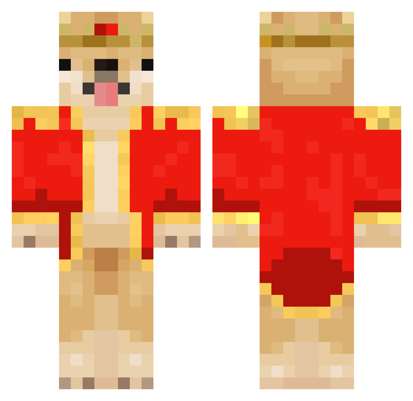 Sacha7 Minecraft skin, front and back view