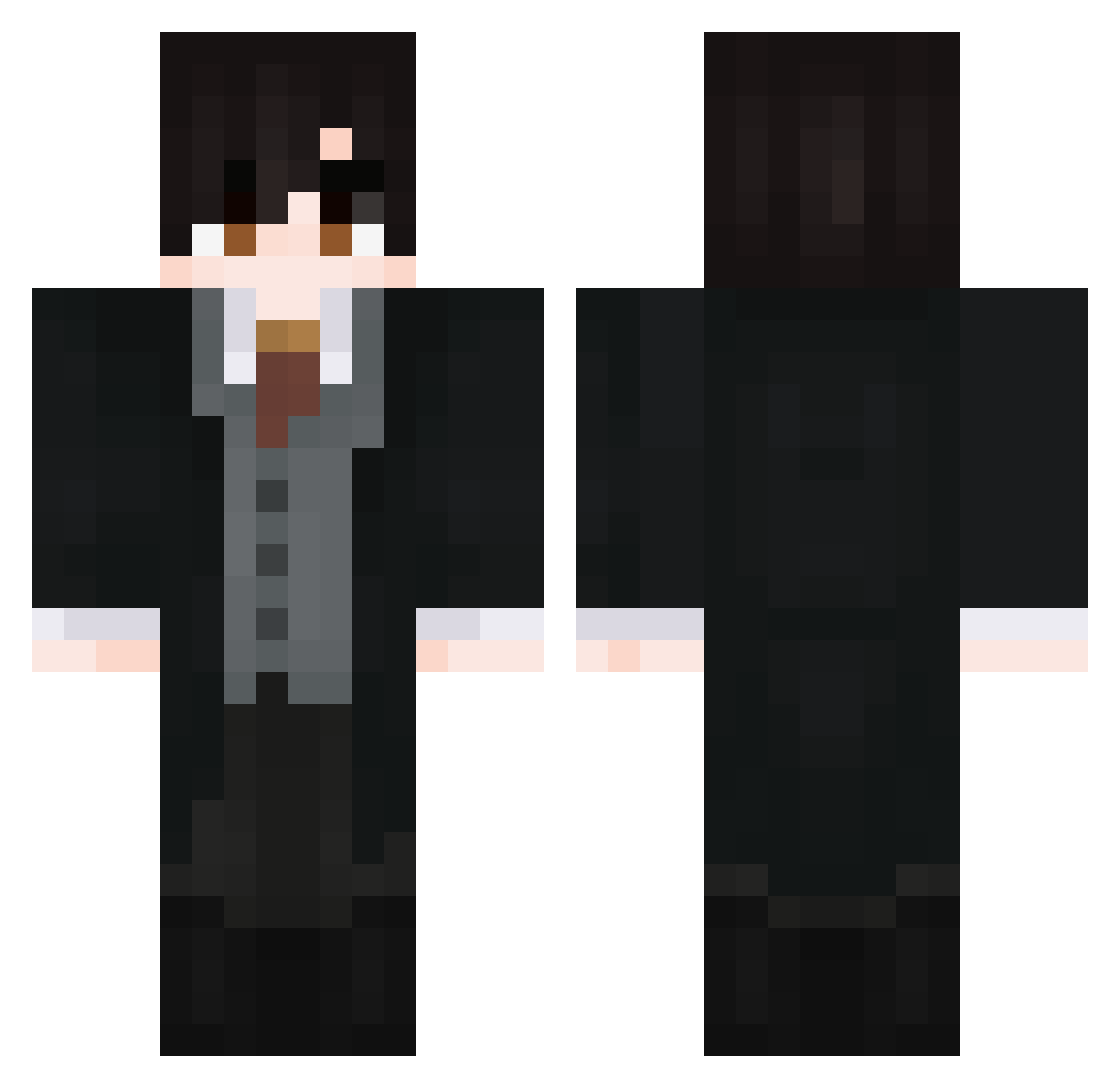 Zerquail Minecraft skin, front and back view