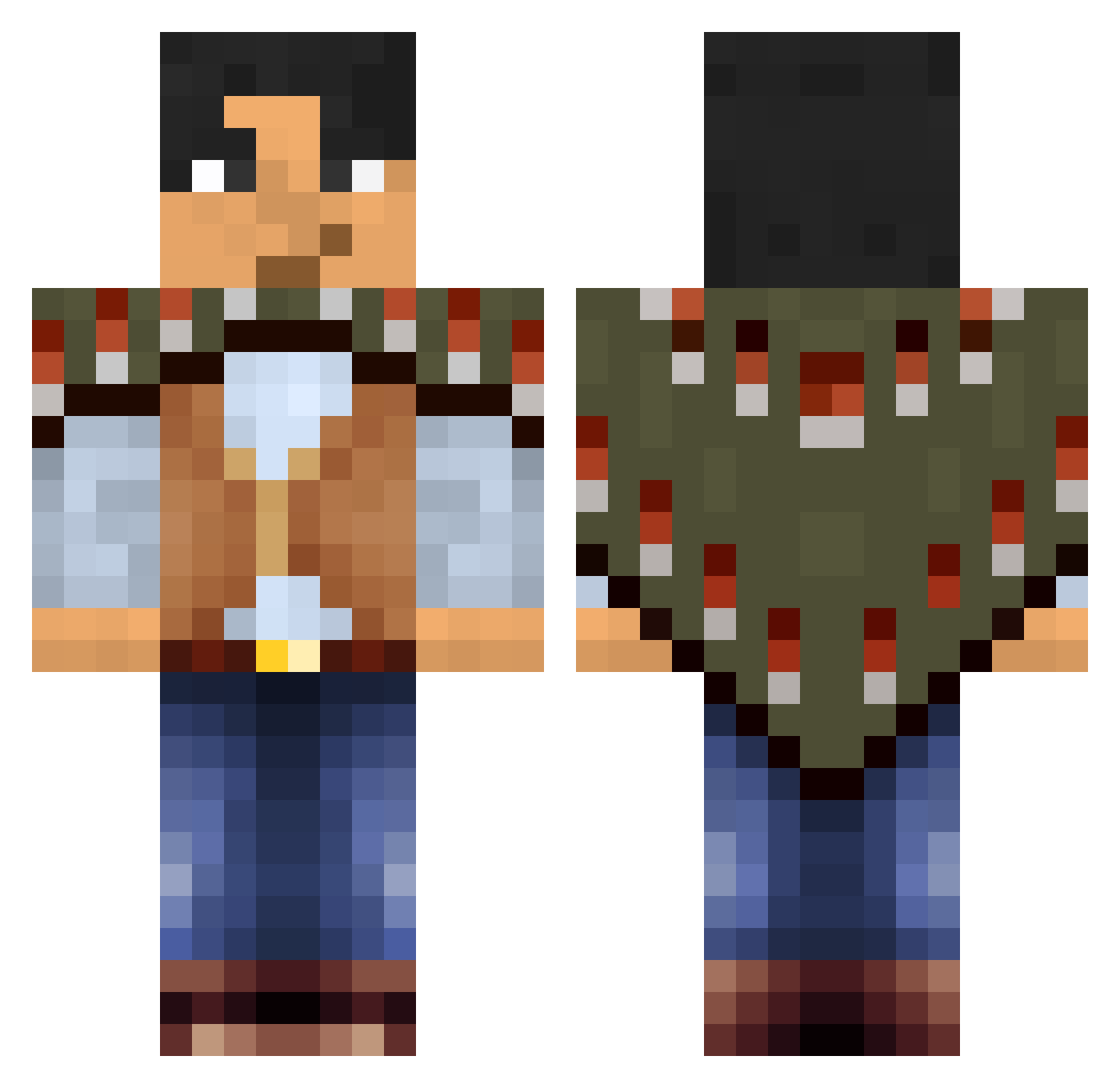 Tandi21 Minecraft skin, front and back view