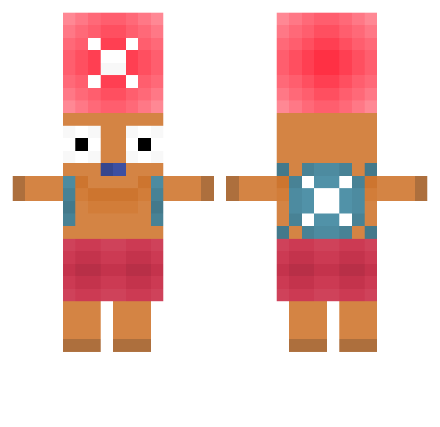 Schlackin Minecraft skin, front and back view