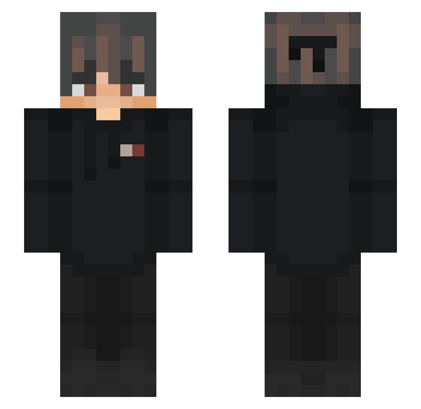 Derailing Minecraft skin, front and back view