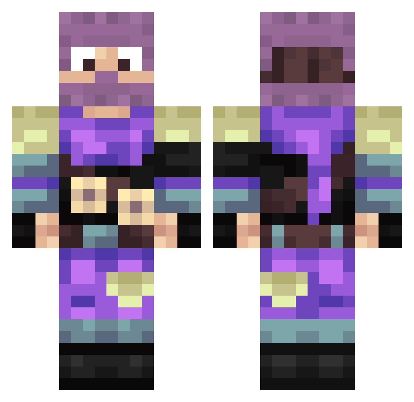 MrBrownie11 Minecraft skin, front and back view