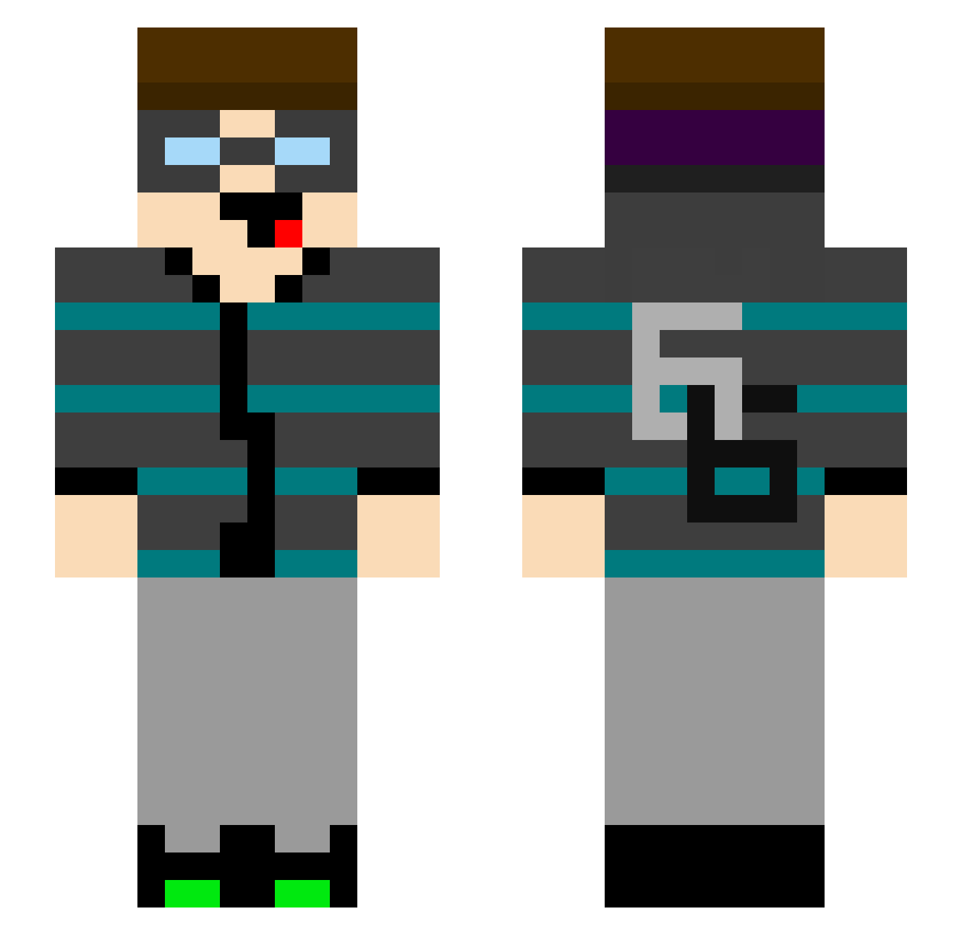 6dayna6 Minecraft skin, front and back view