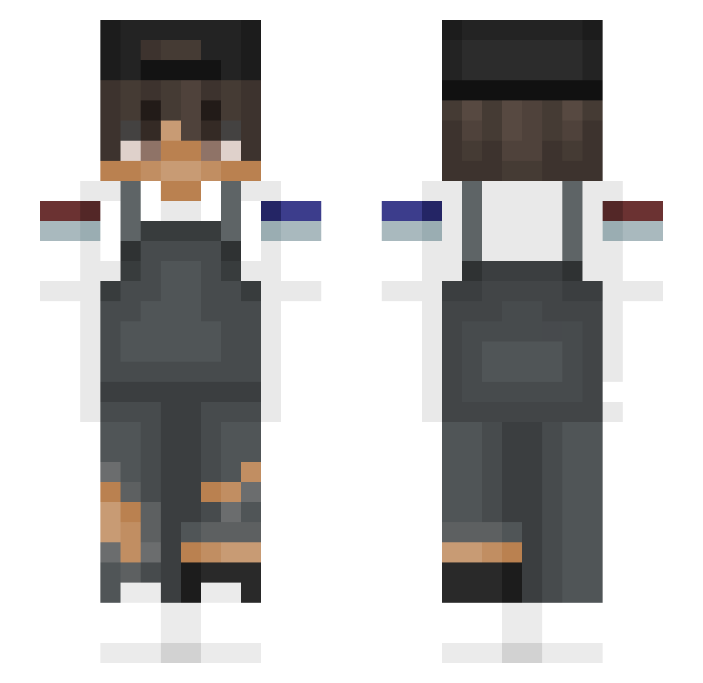 xKrister Minecraft skin, front and back view
