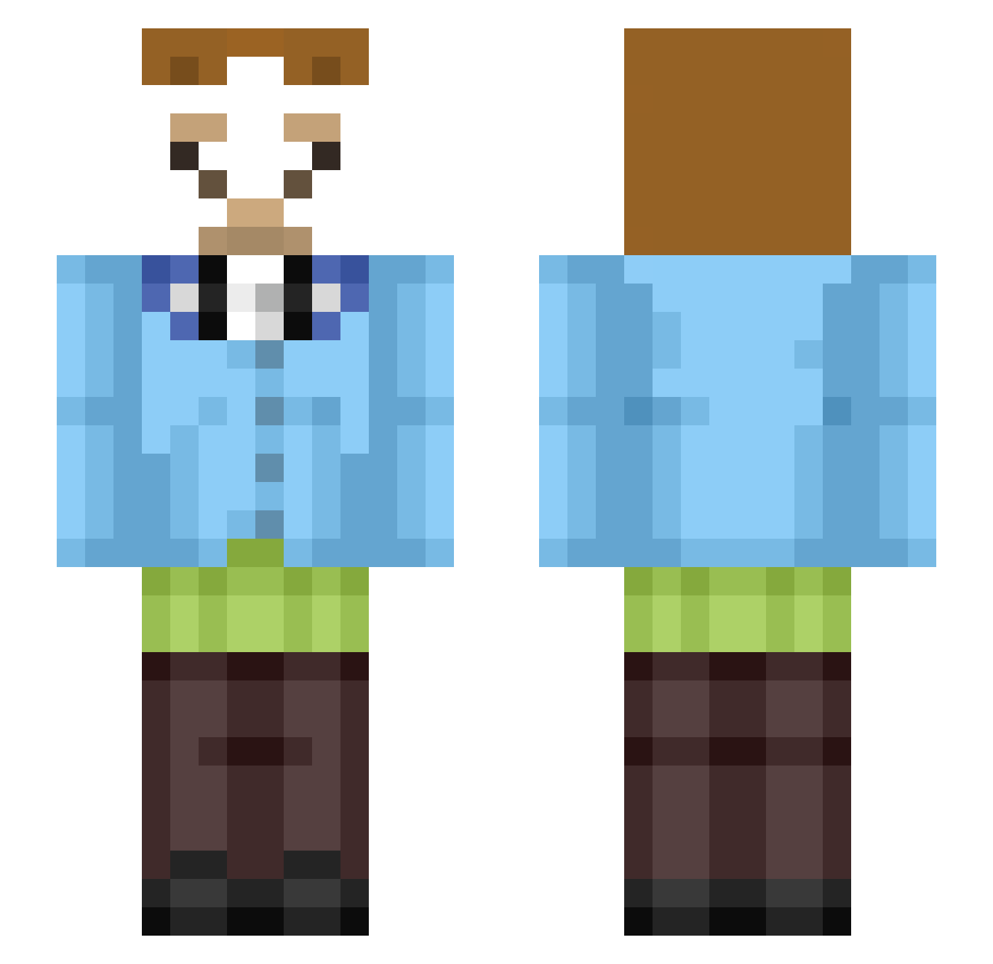 Hanllama0210 Minecraft skin, front and back view