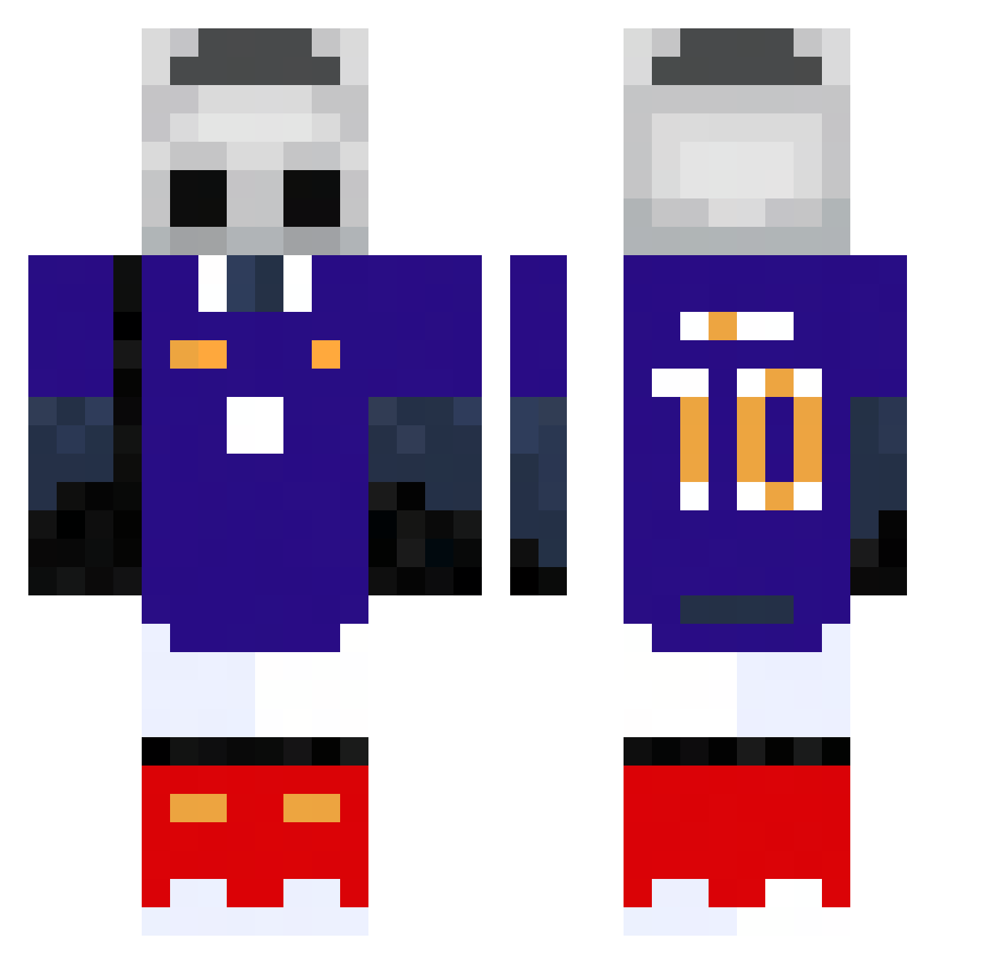 Fatalityelec Minecraft skin, front and back view