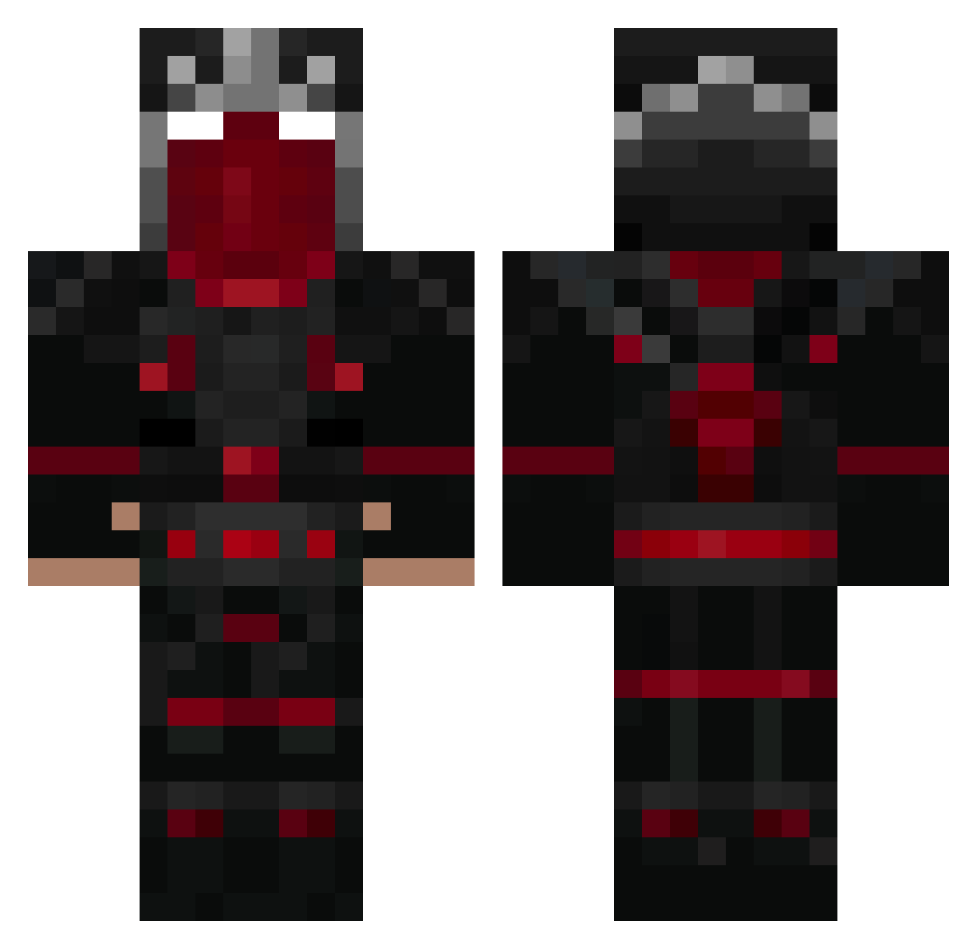 Zecal Minecraft skin, front and back view