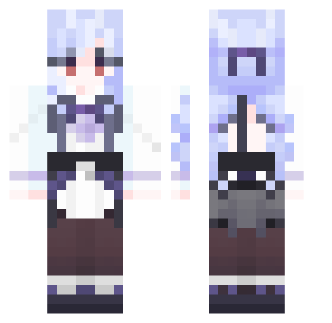 laytonisabaddie Minecraft skin, front and back view