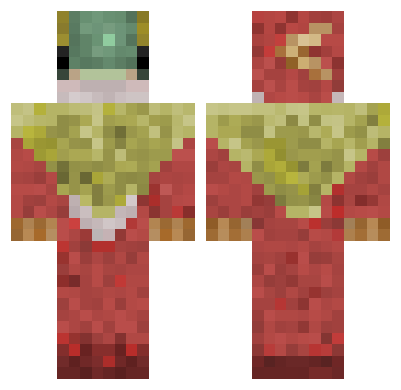 SalmonManMan Minecraft skin, front and back view