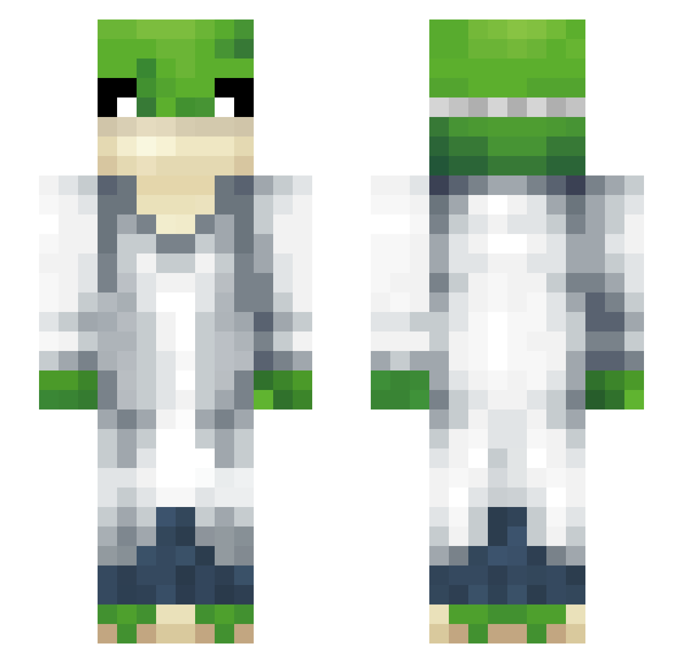 Bubs Minecraft skin, front and back view