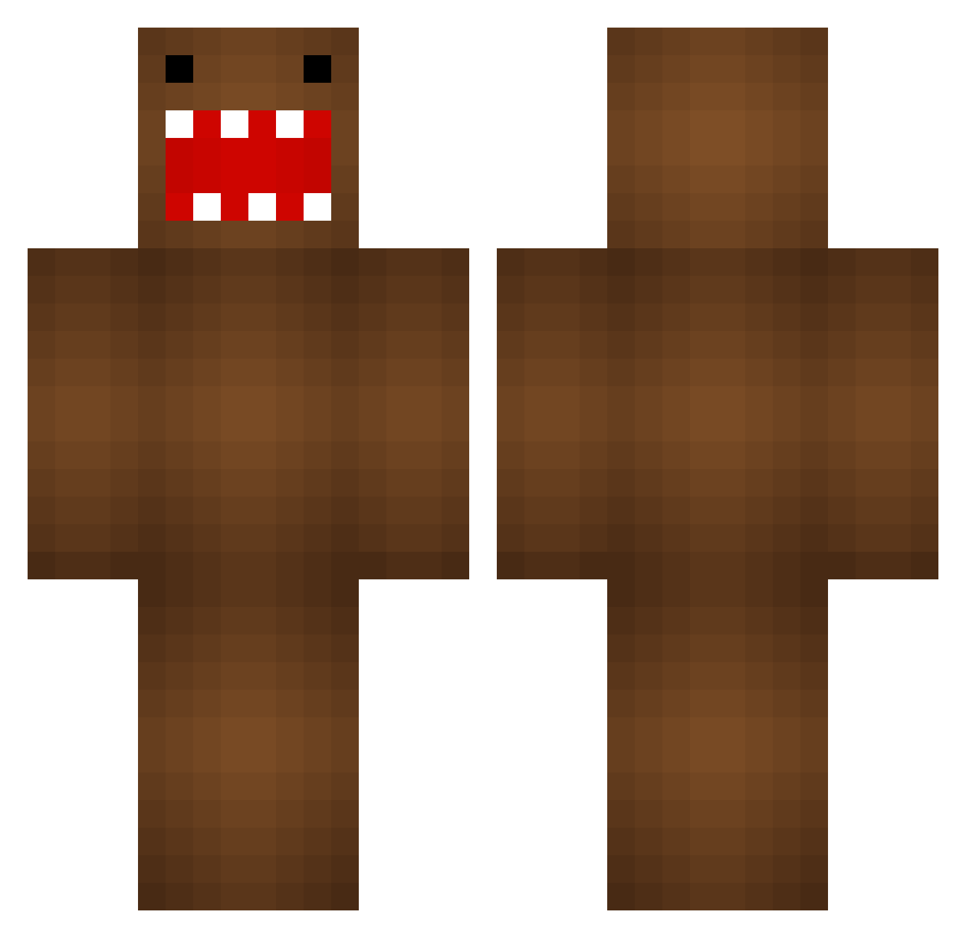 PunkMonk43 Minecraft skin, front and back view