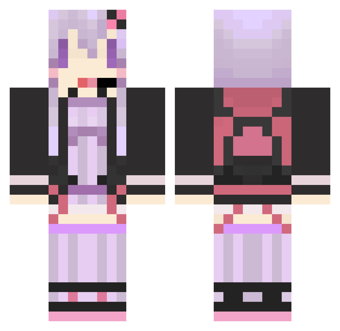 bookmarker Minecraft skin, front and back view