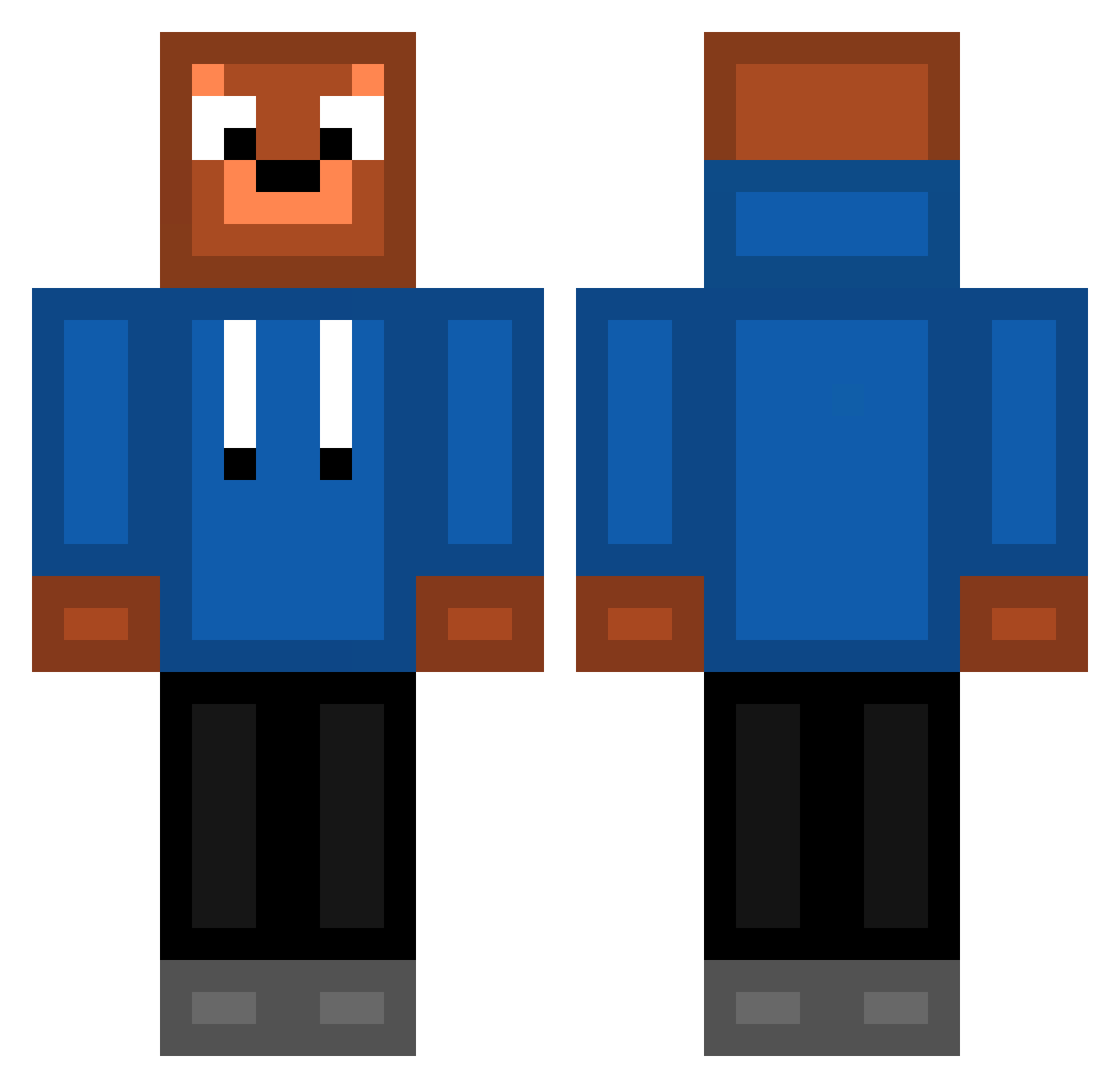 Unmeaning Minecraft skin, front and back view